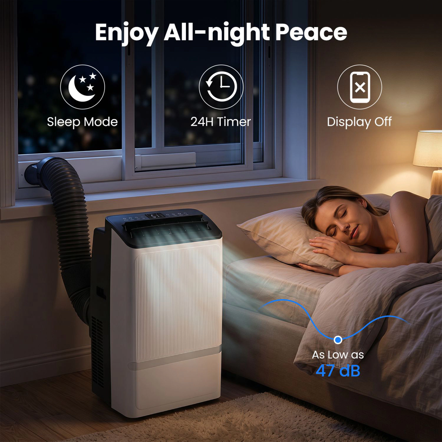 SlickBlue Unisex Portable 14000 BTU Smart Air Conditioner