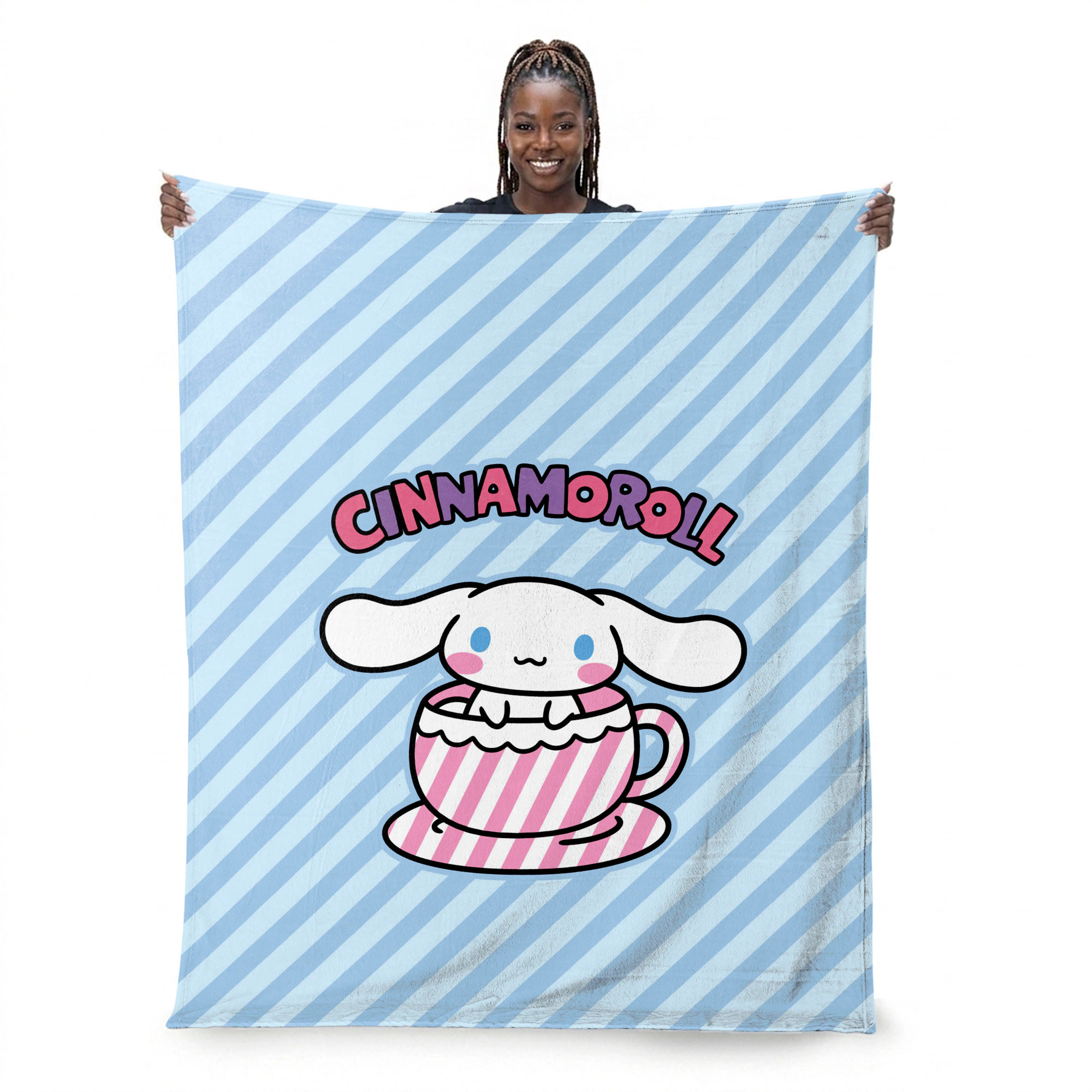 Sweet Home Collection Kids Tea Cup "Cinnamoroll" Micro Raschel Throw Blanket 46"x60"