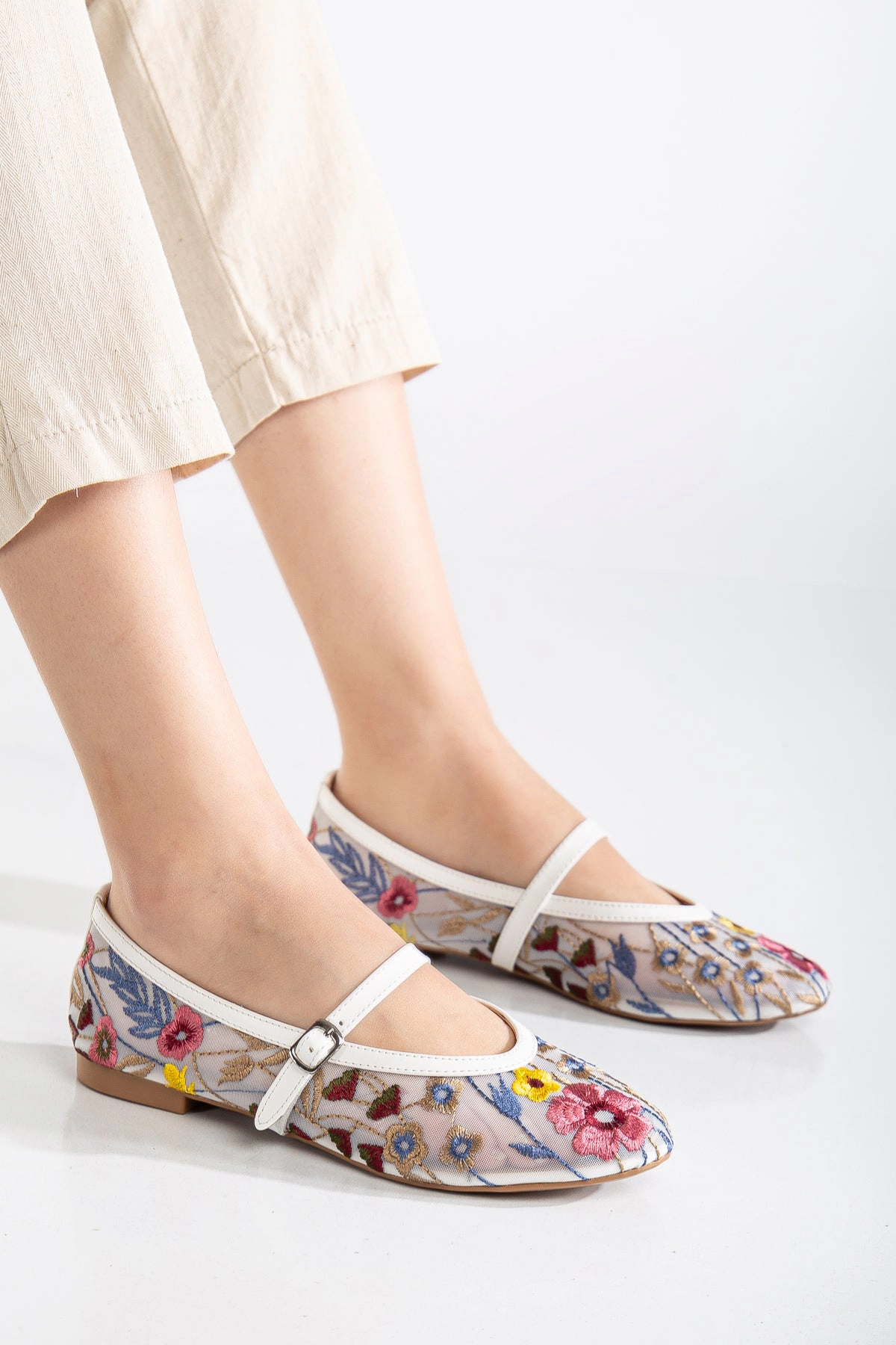 Prologue Shoes Womens Fauna Mesh Mary Jane Flats