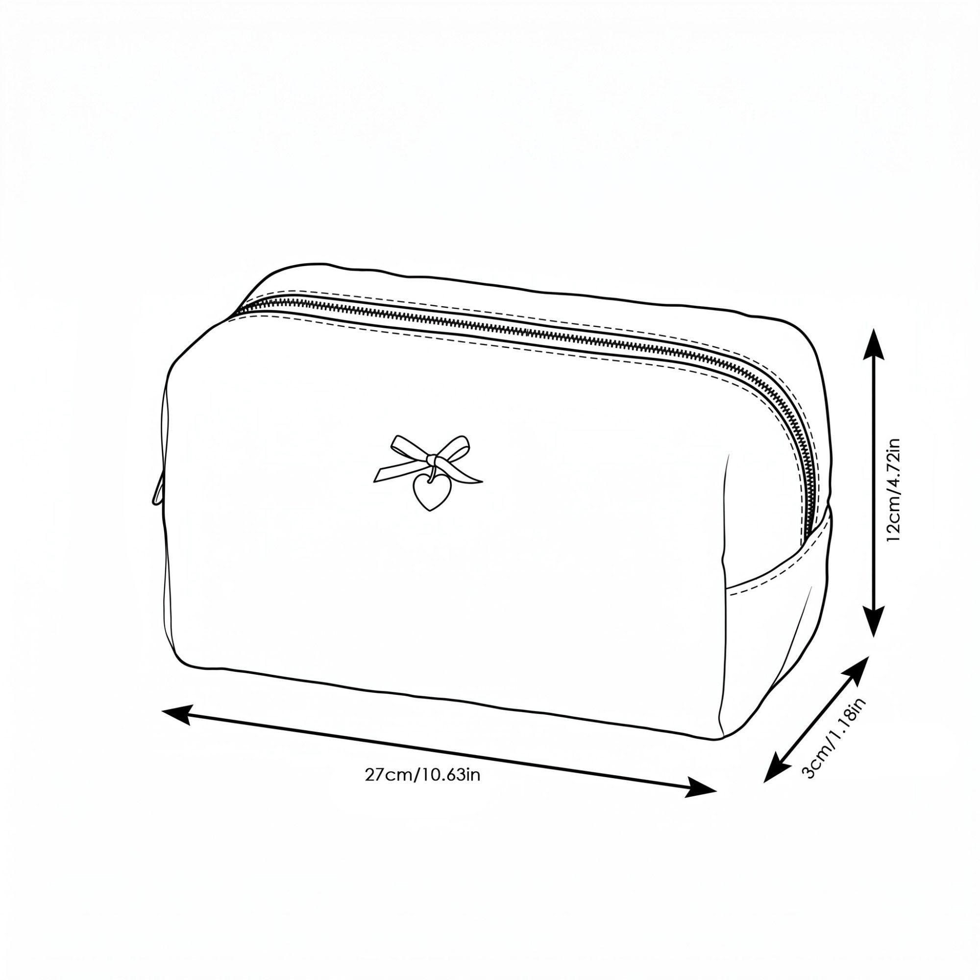 Alilang Soft Textured Cosmetic Bag Zipper Makeup Toiletry Organizer