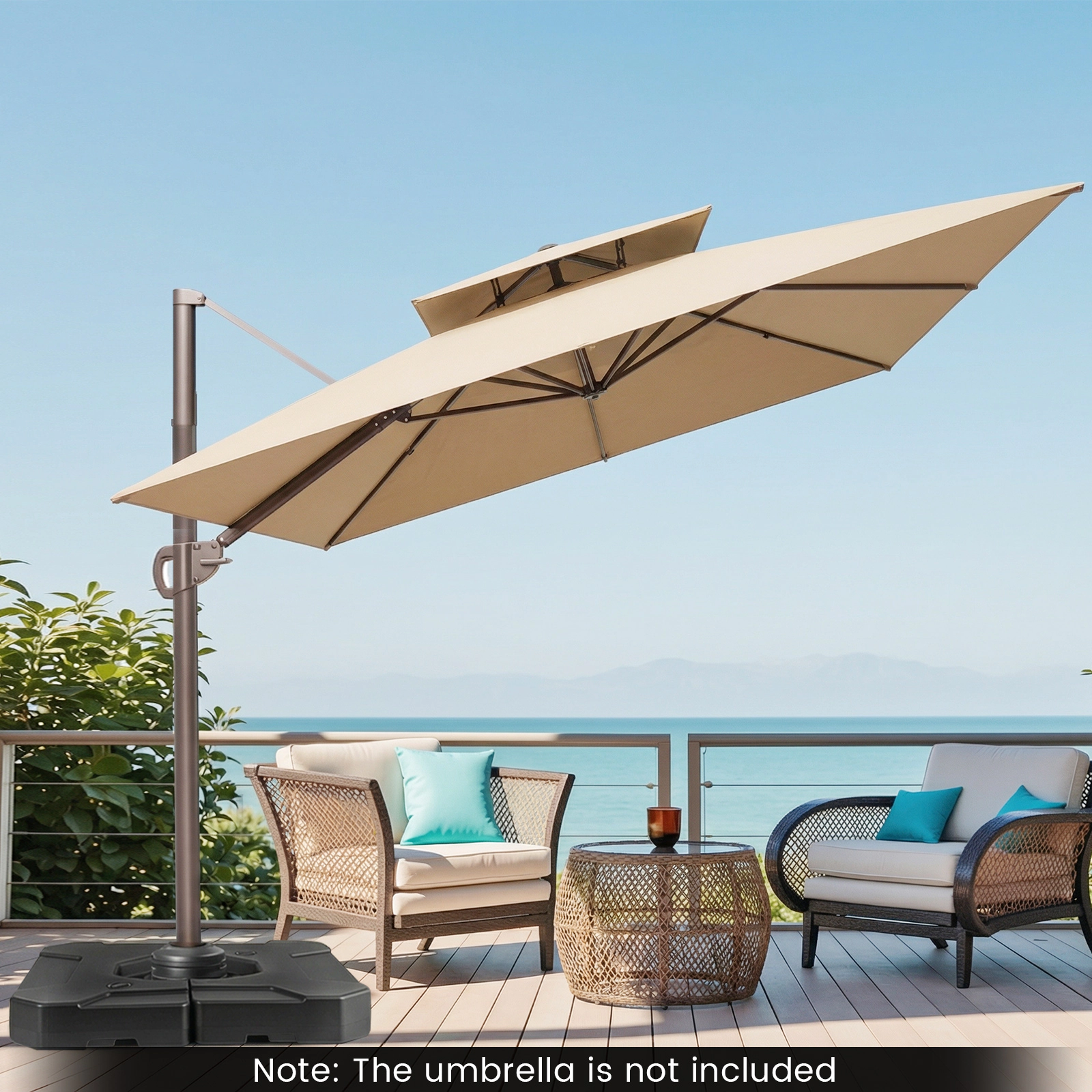 SlickBlue Unisex Fillable Cantilever Umbrella Base Stand