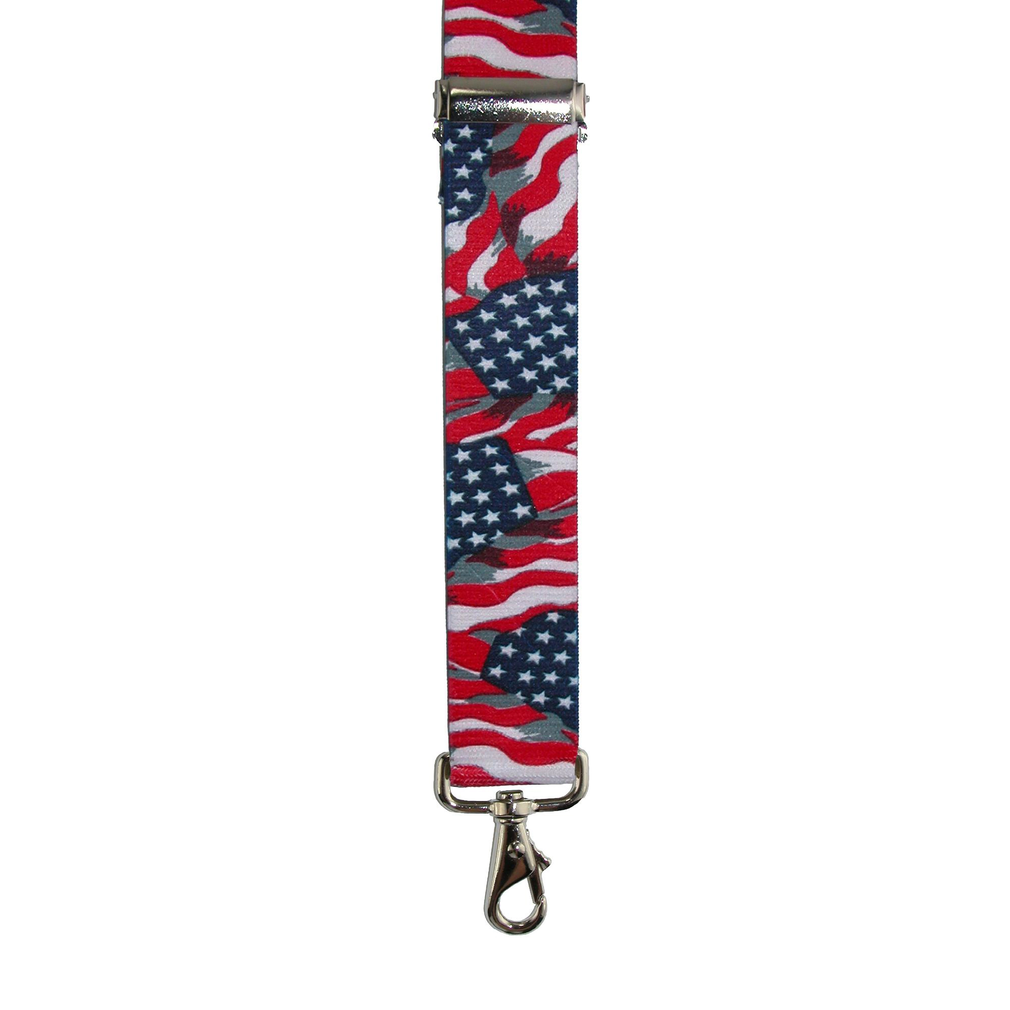 CTM Men's Elastic American Flag Suspender with Hook Ends