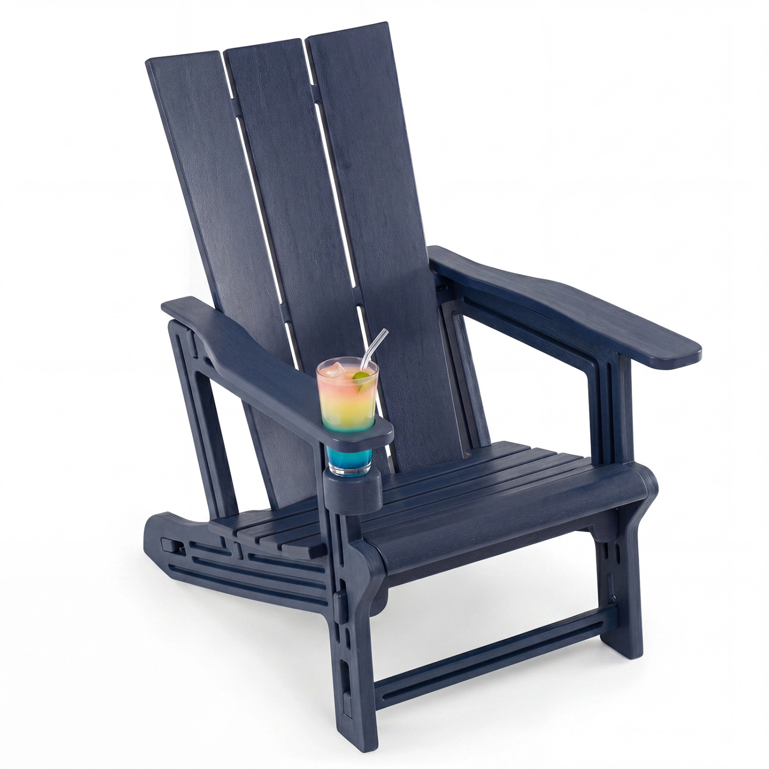 LJG HDPE Outdoor Adirondack Chairs with Cup Holder