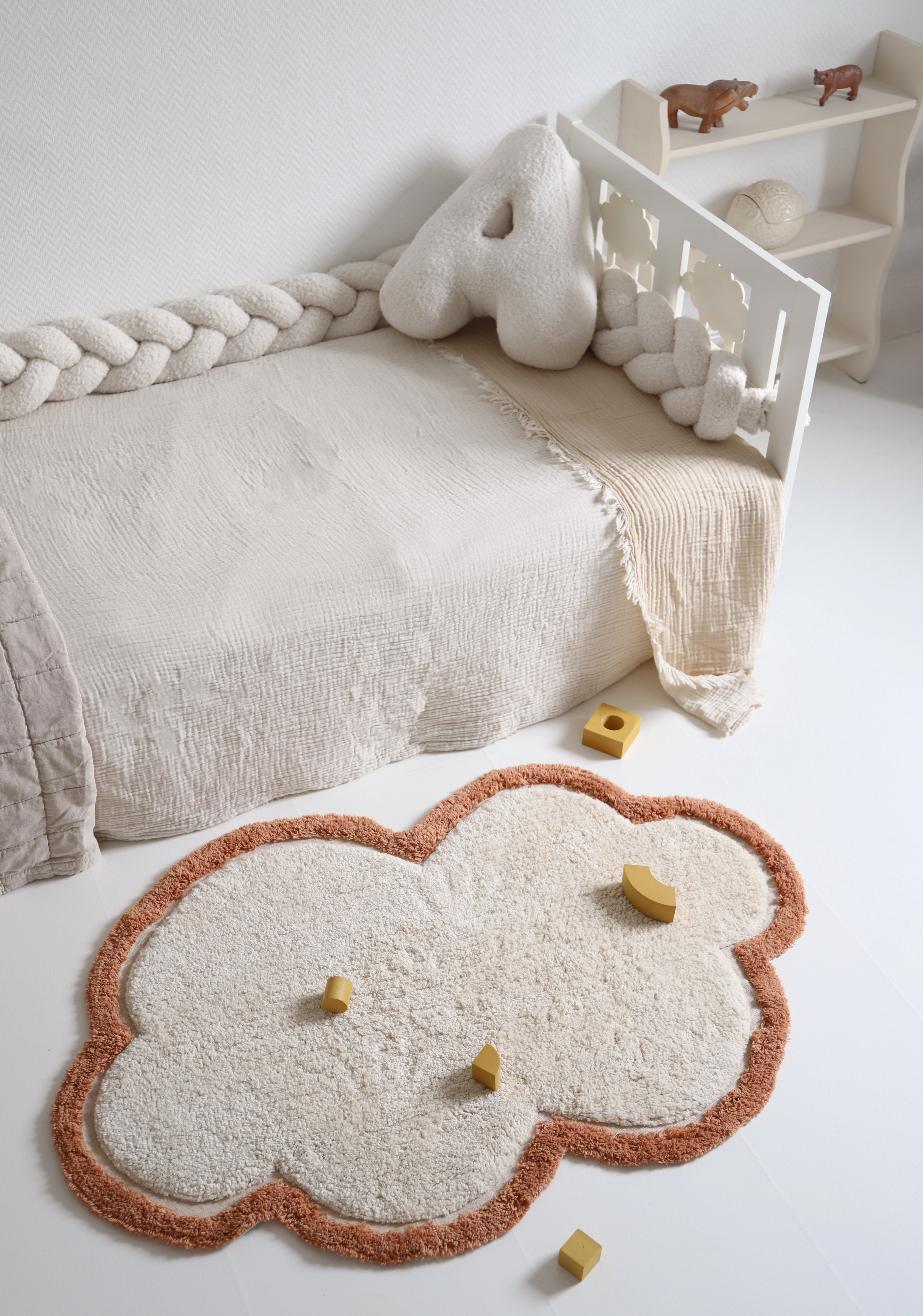 Nattiot Washable Cotton Cloud Kid'S Rug - Little Nimbus Toffee