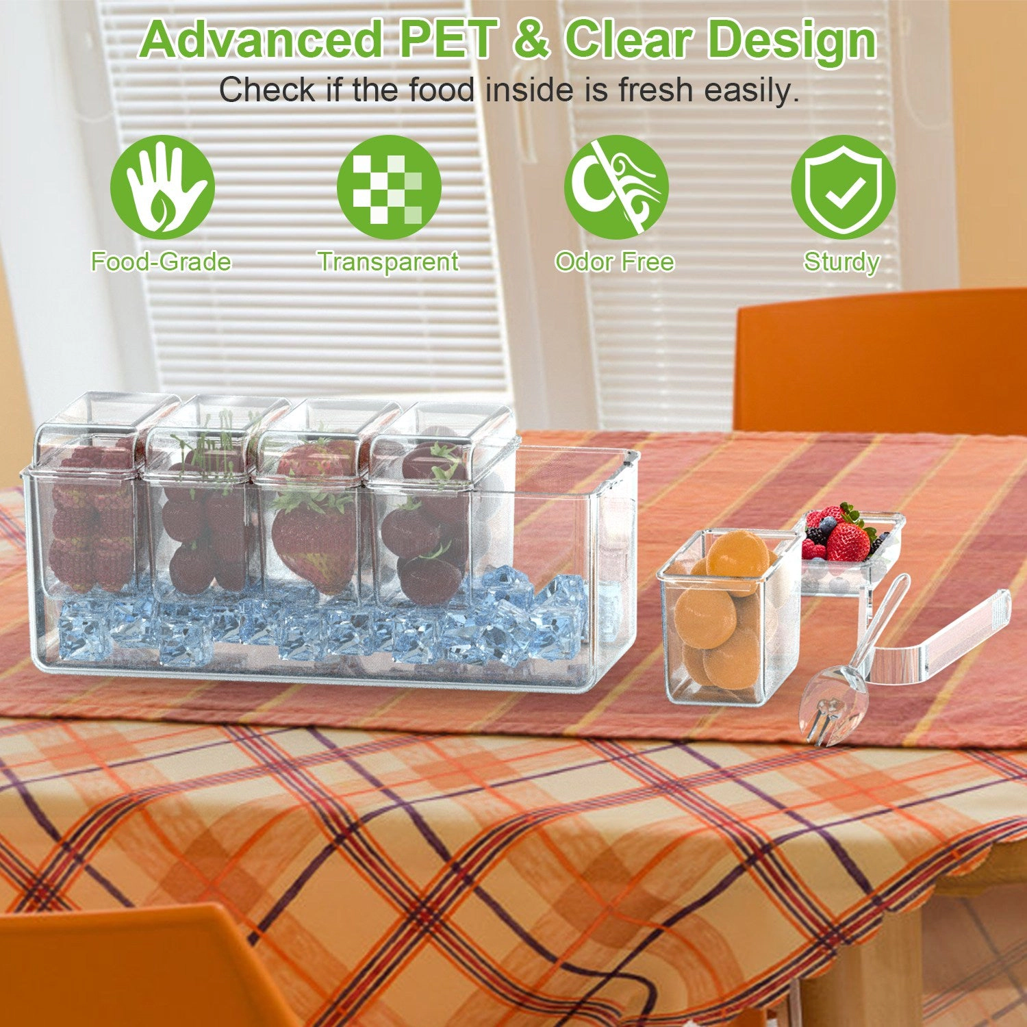 GBruno Ice Chilled Condiment Caddy With 5 Containers