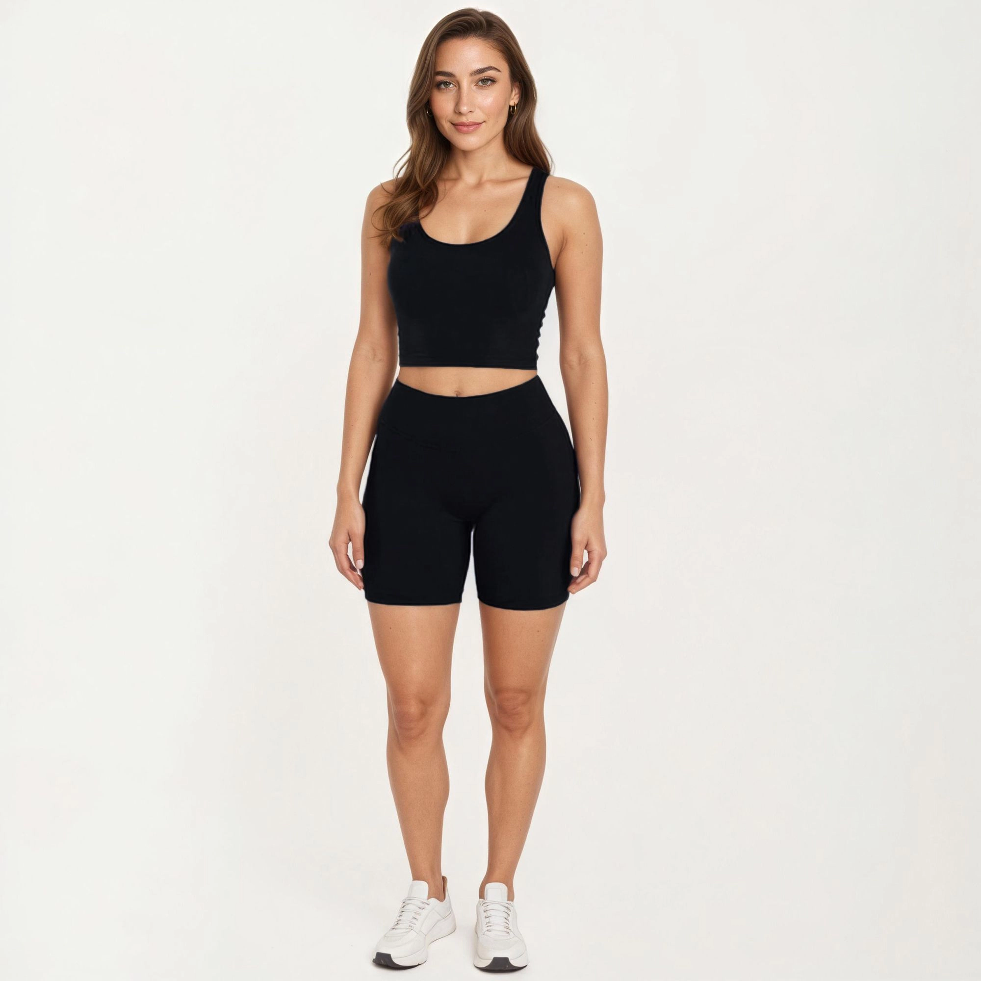 Anna-Kaci Women's Plus High-Waist Bike Shorts with Smooth Stretch Fabric Supportive Fit and Mid Length Design