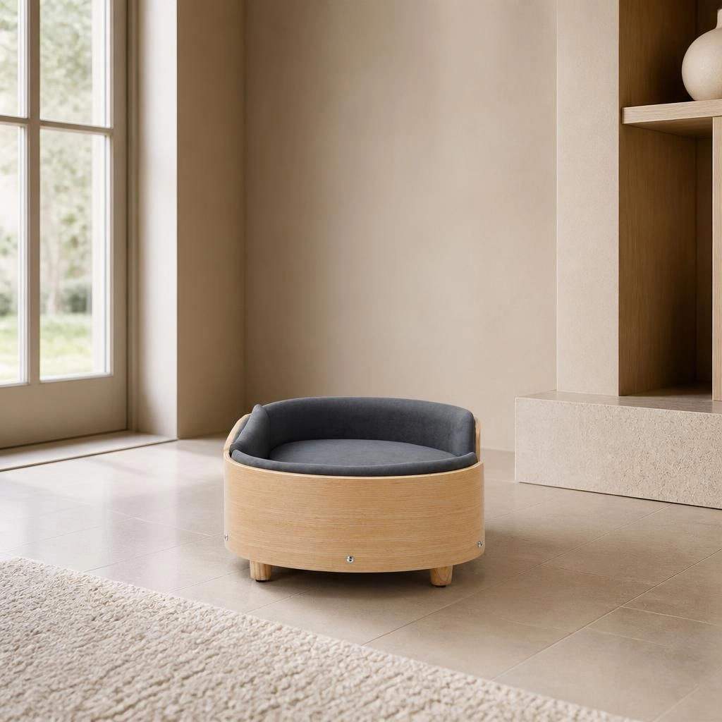 Ifmall Sturdy Plywood Elevated Pet Bed for Indoor Cats and Dogs