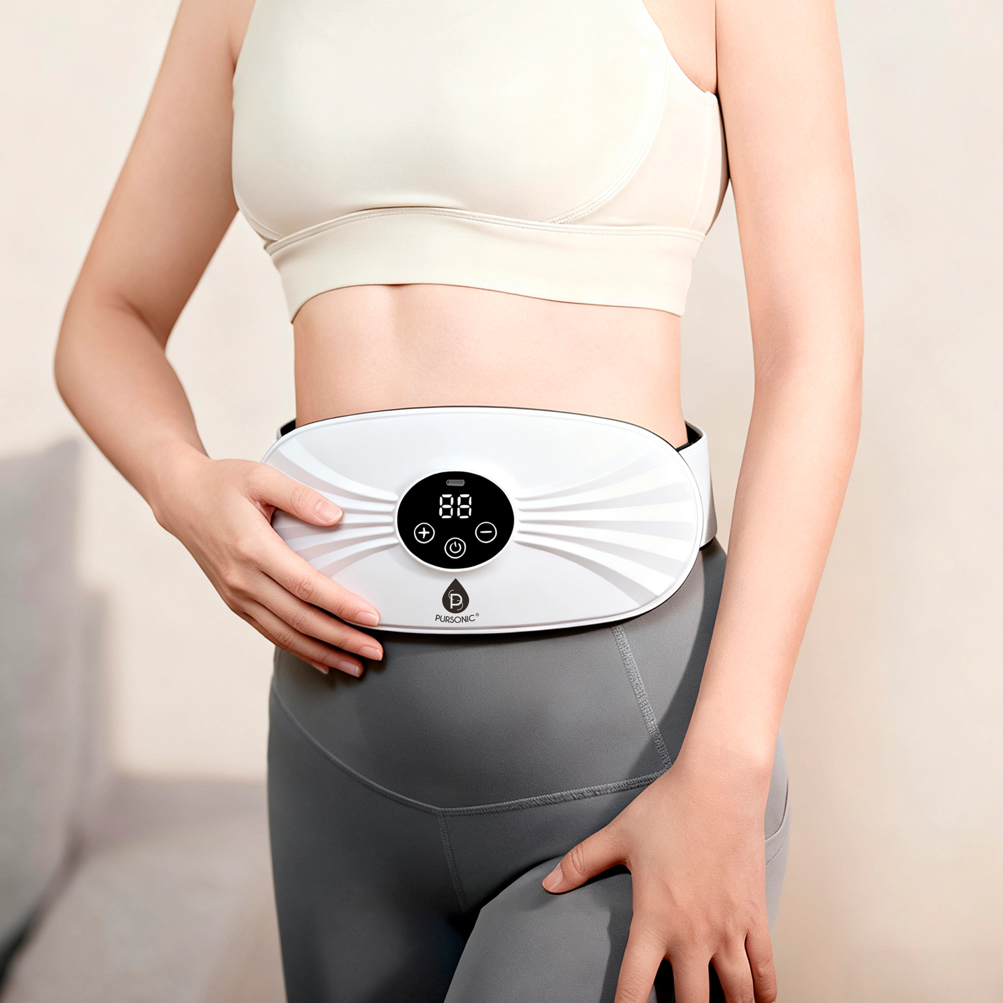 Pursonic Unisex Rechargeable Vibrating Stomach & Back Massager
