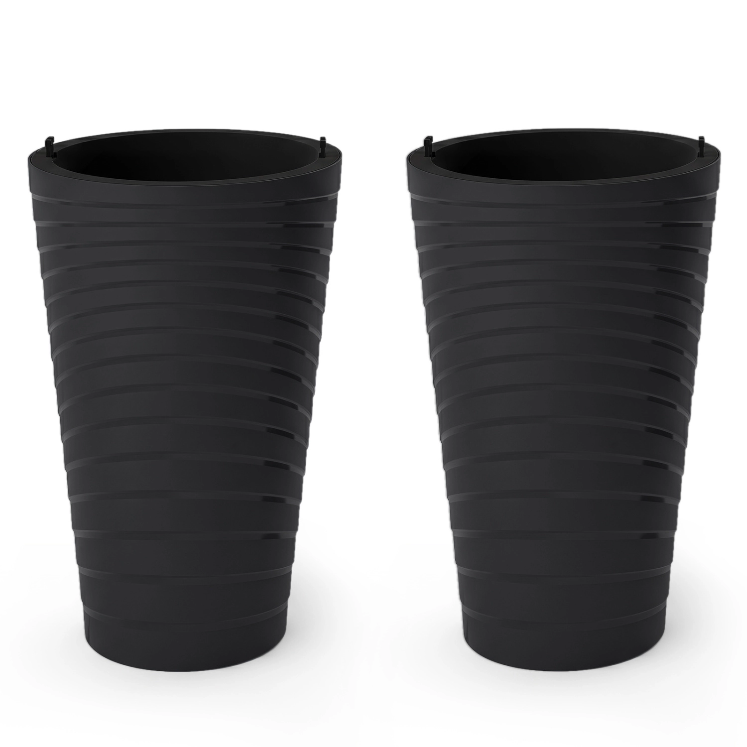 LJG Tall Flower Pot Set of 2 with Insert Bucket and Handle Design