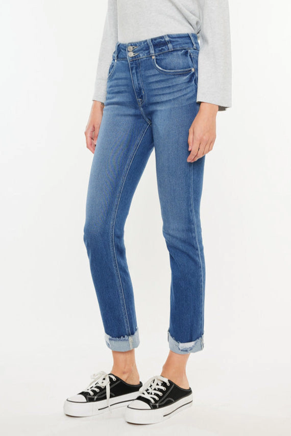 KanCan Women's Plus Essentials High Rise Slim Straight Leg Jeans Esme