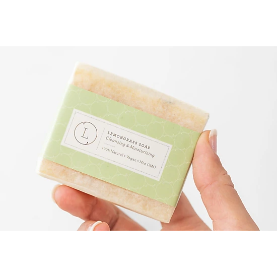 2-Pack Lemongrass Natural Soap Bars, Handmade Cold Process Body Soap