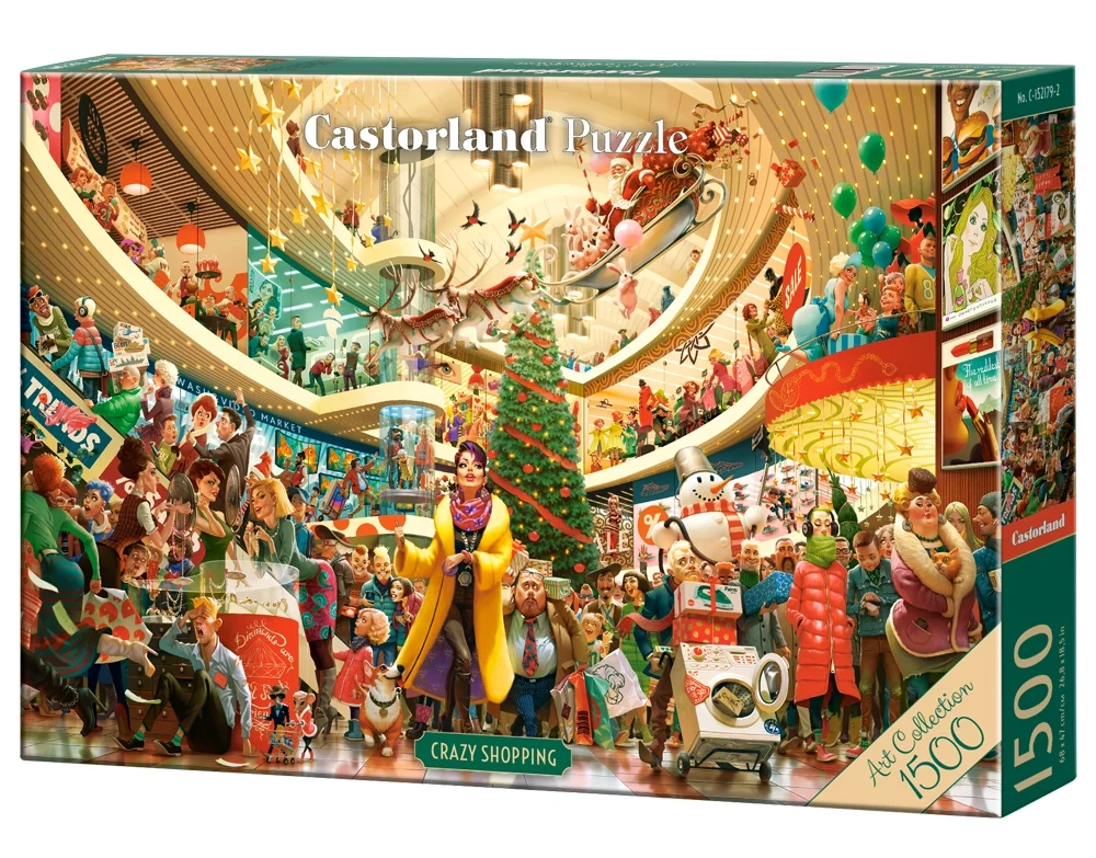 CASTORLAND 1500 Piece Jigsaw Puzzles, Crazy Shopping, Art Collection, Christmas shopping puzzle, funny, C-152179-2
