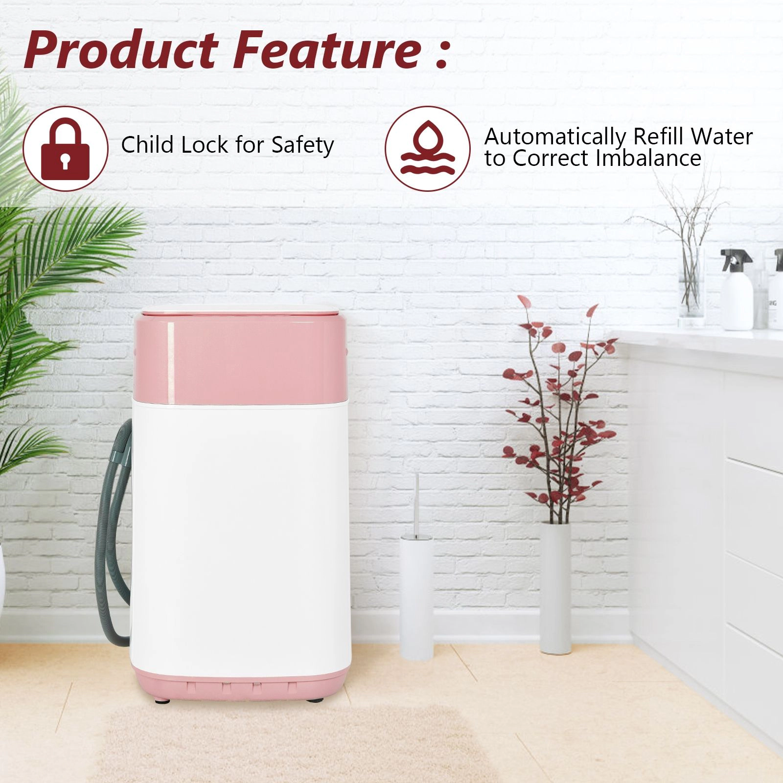 SlickBlue Compact Washing Machine with 6 Programs and 800 RPM Spin