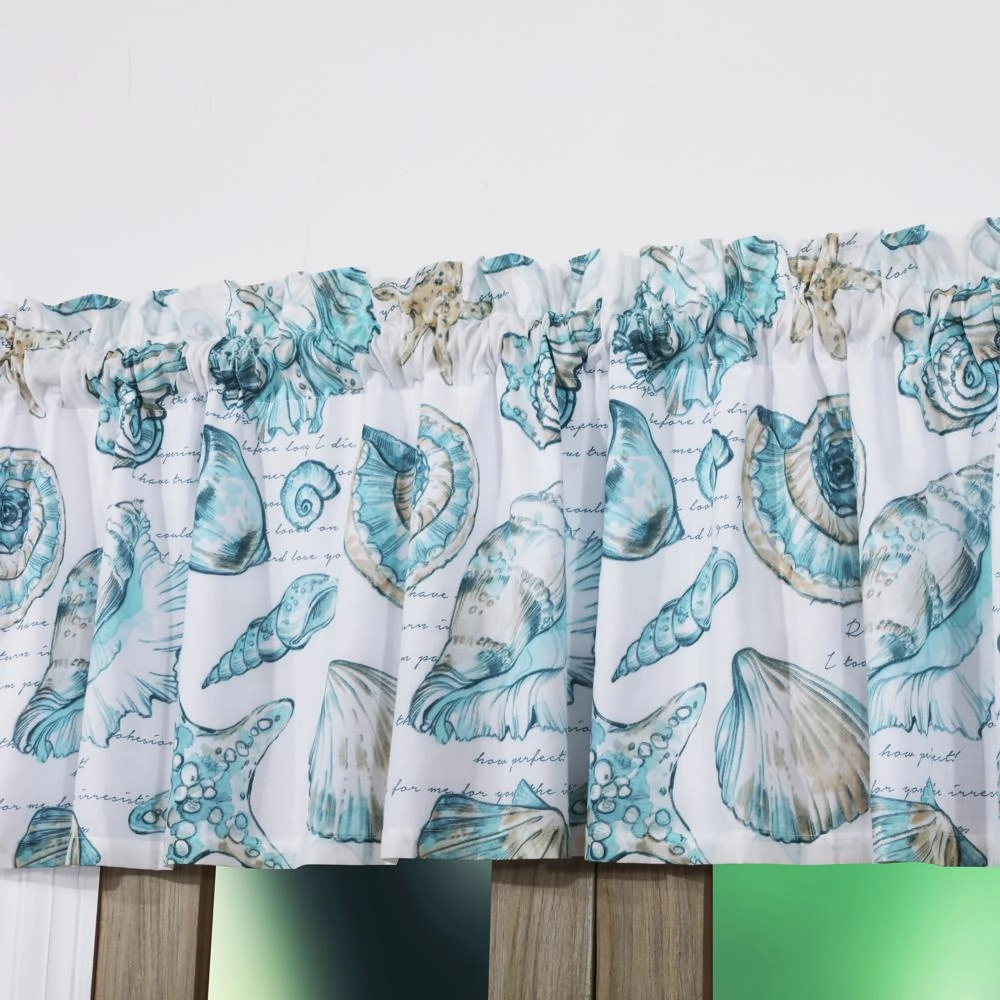 Barefoot Bungalow Cruz Coastal Lined 3" Rod Pocket Window Valance with 2" Header 84"x19" Multicolor