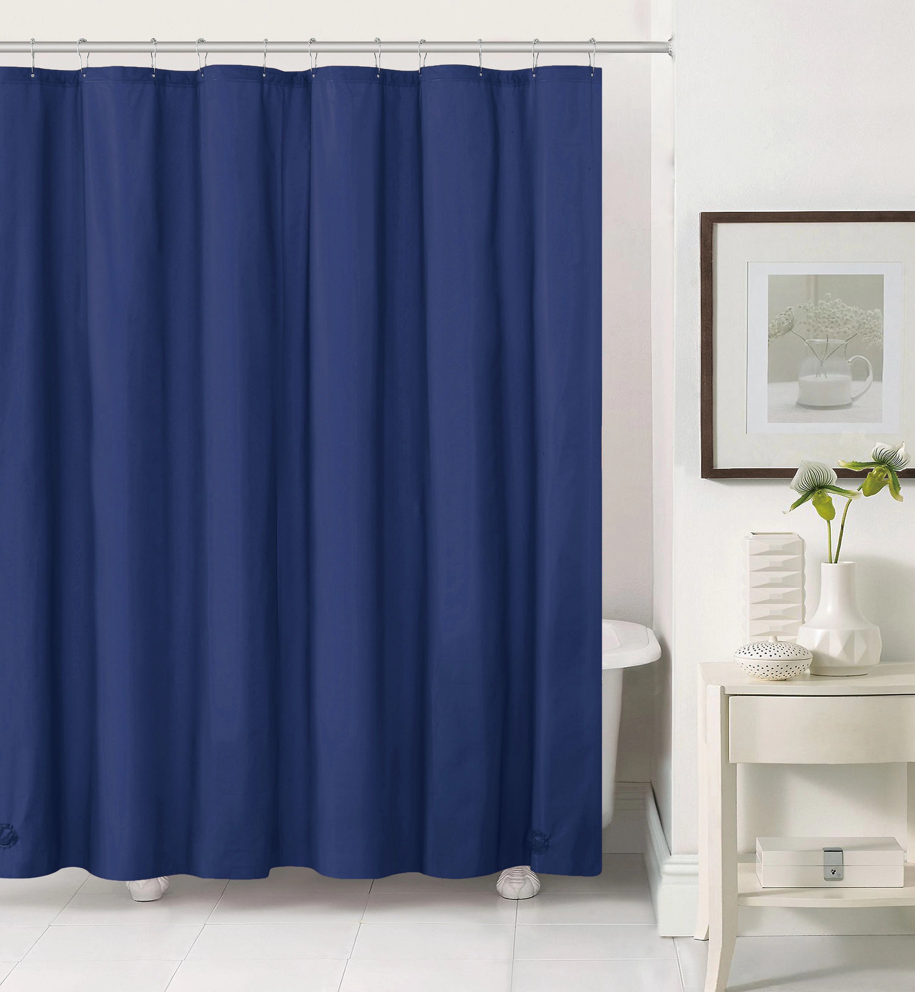 Kate Aurora 3 Pack Non-Toxic Chlorine Free PEVA Lightweight Vinyl Shower Curtain Liner - Standard