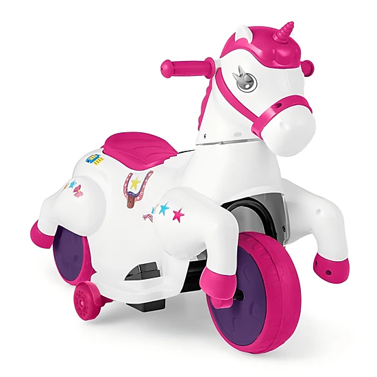 SUGIFT 12V Unicorn Ride On Toy with Training Wheels and Horse Riding ...