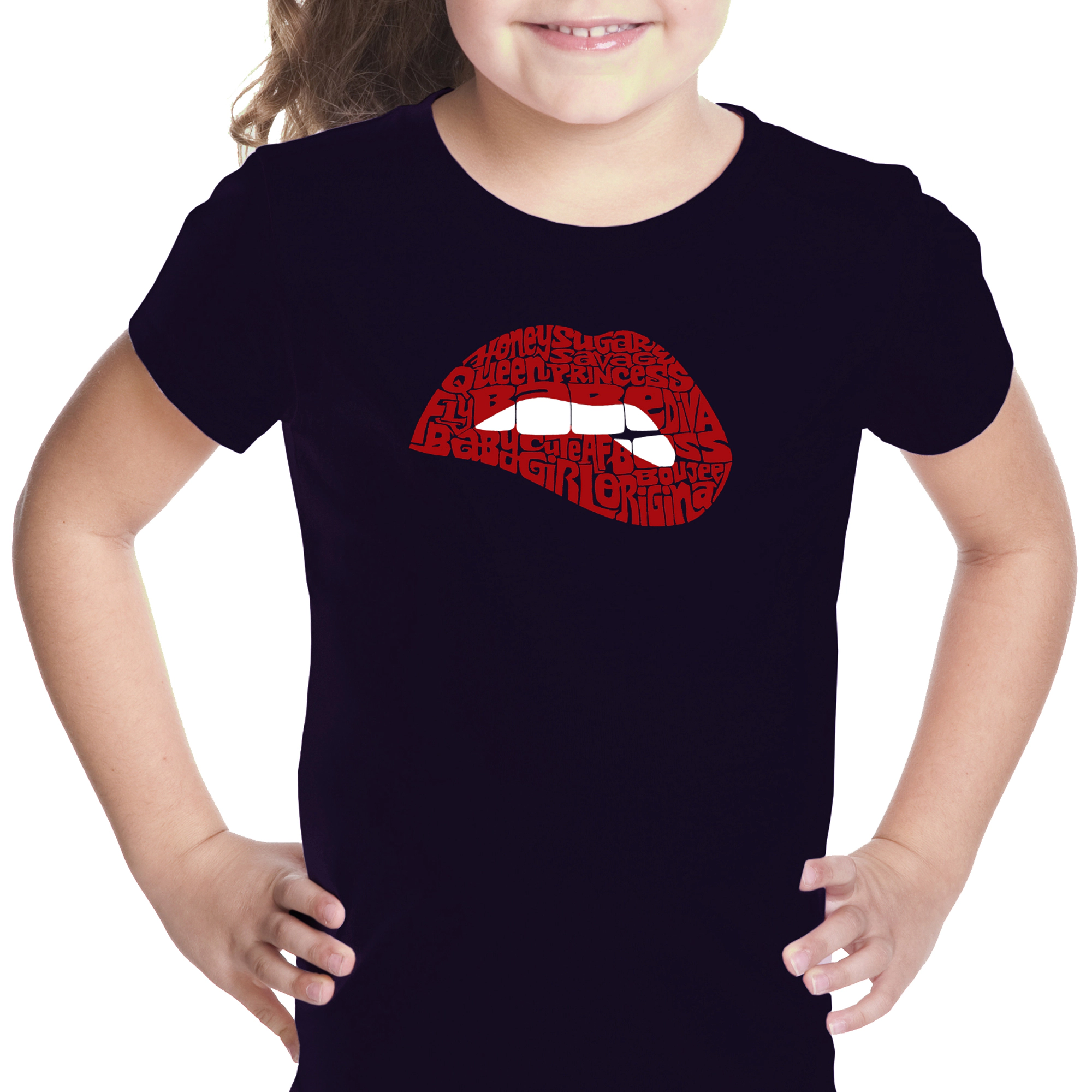 LA Pop Art Girls Word T-Shirt - Savage Lips