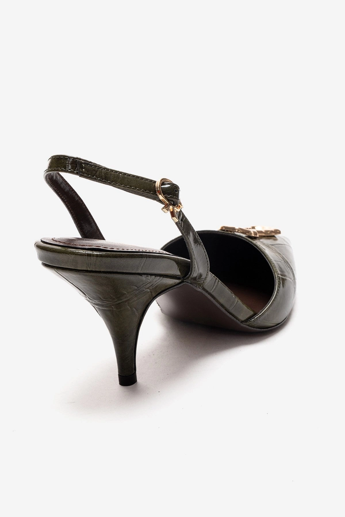 Prologue Shoes Womens Yvella Buckle Pointed Toe Stiletto Pump
