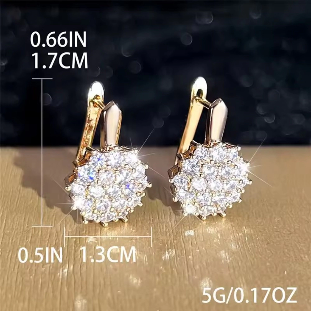 Wardrobe Whimsy Womens Flower Cluster Pave Sparkling Earrings