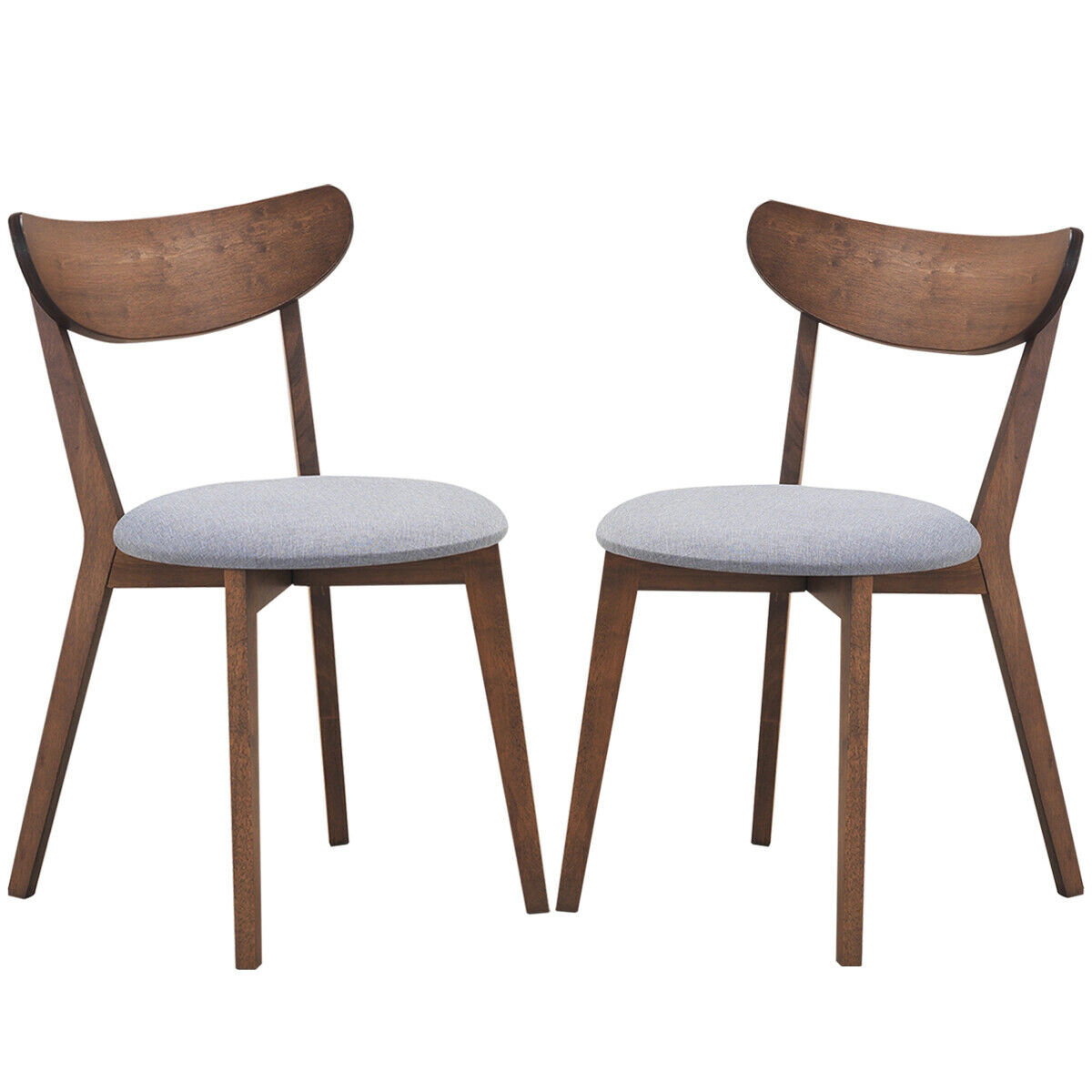 LJG Set of 2 Dining Chairs Upholstered Curved Back Side