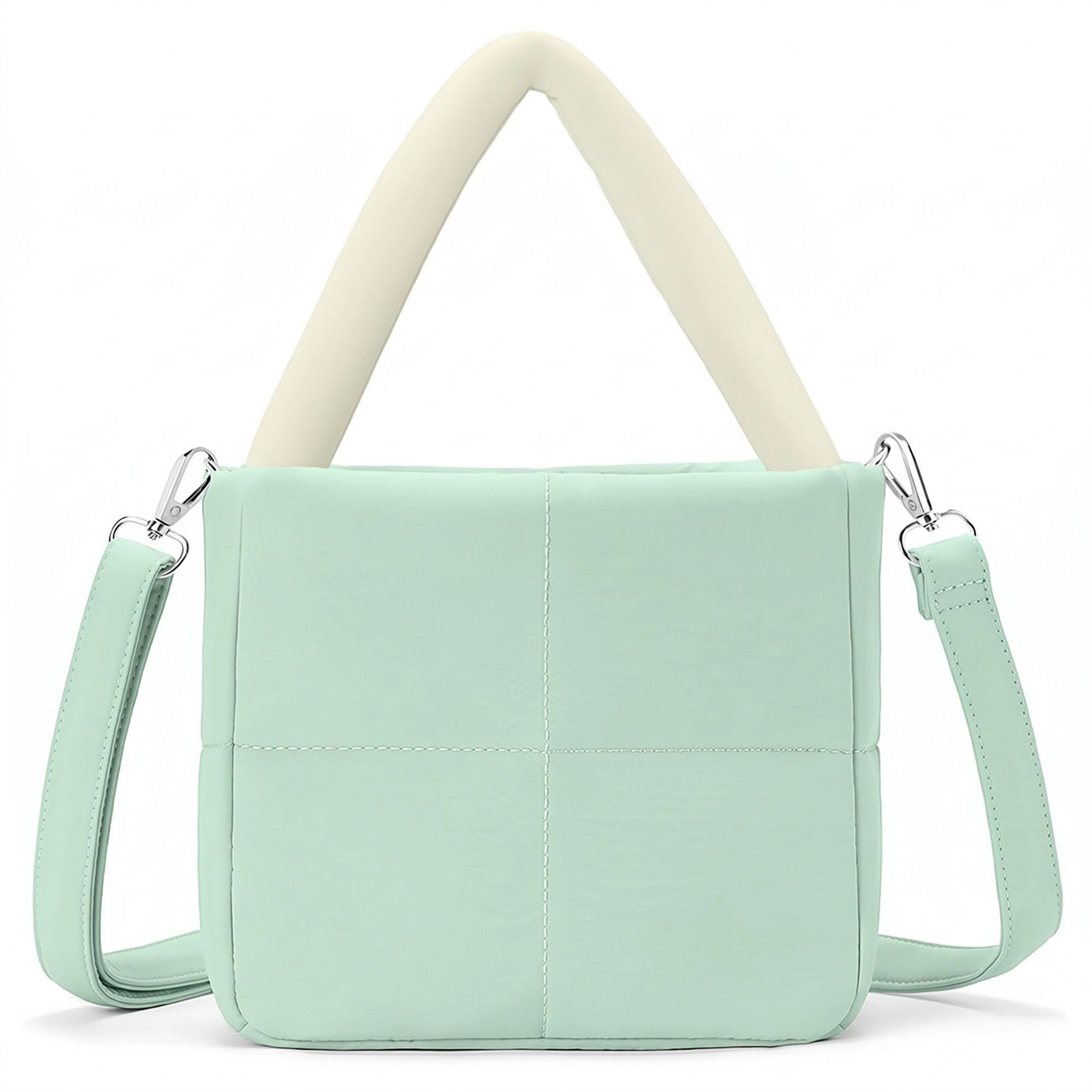 Alilang Women's Padded Tote Bag with Top Handles and Detachable Adjustable Crossbody Strap 8.5x8x3.5in