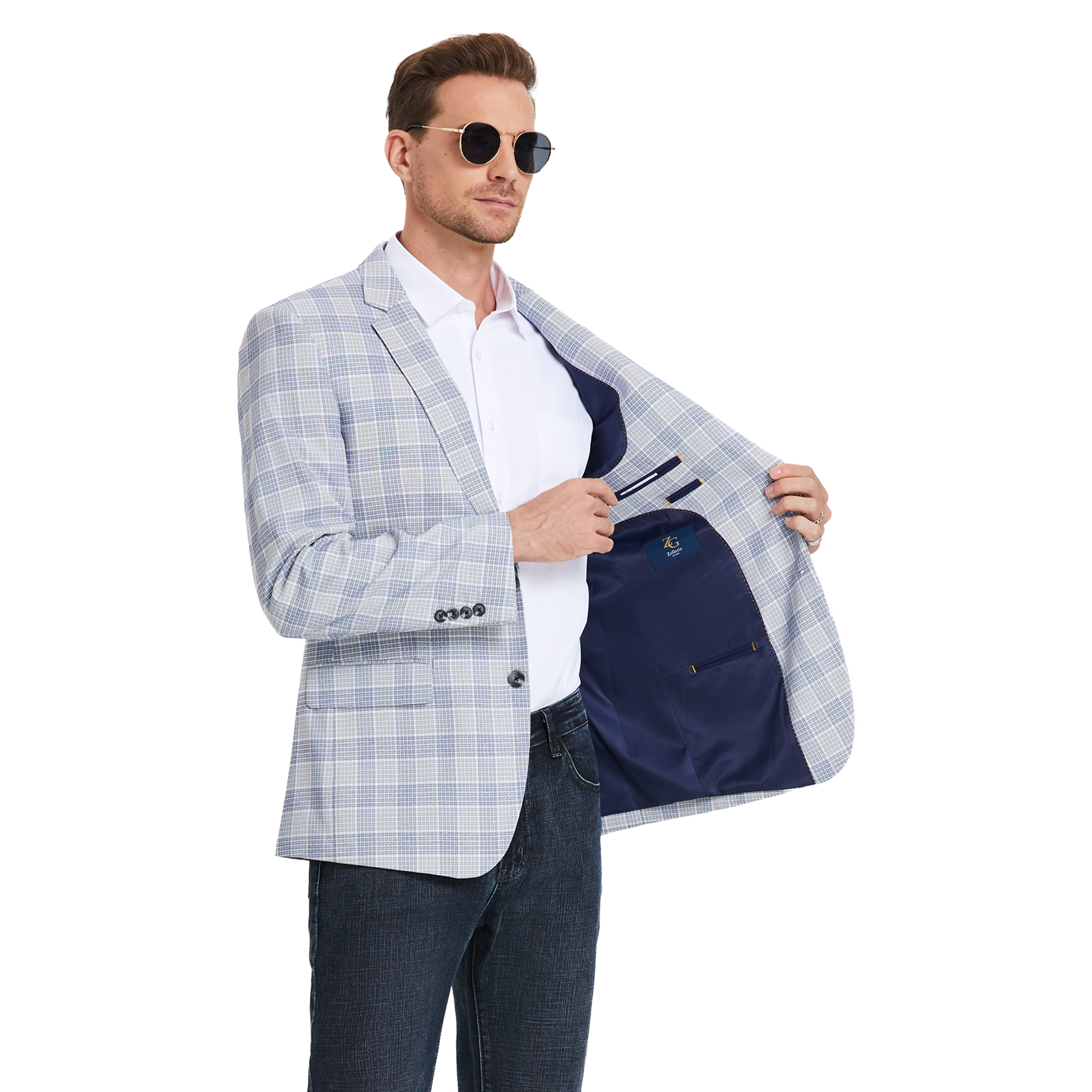 Zegarie Mens Regular Fit Plaid Sport Coat