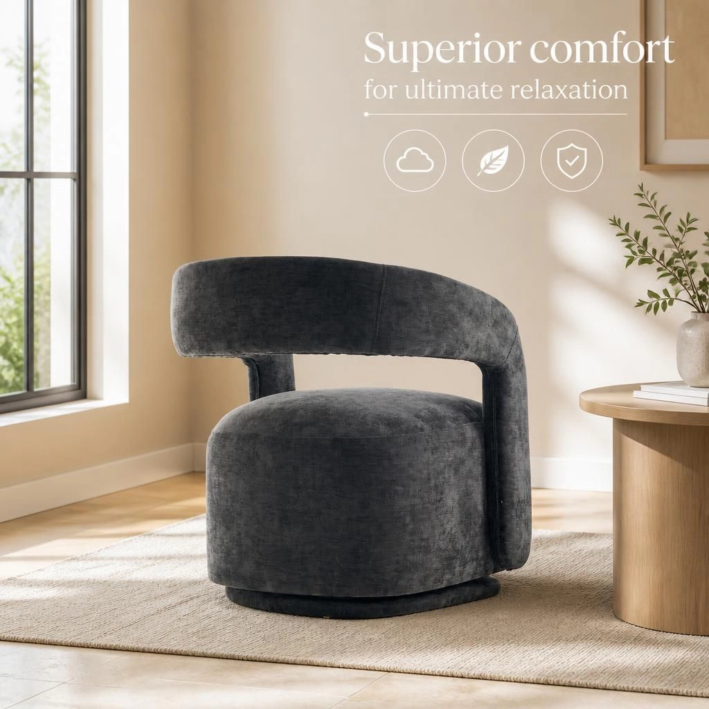GOODSILO Comfortable Chenille Upholstered Single Accent Chair