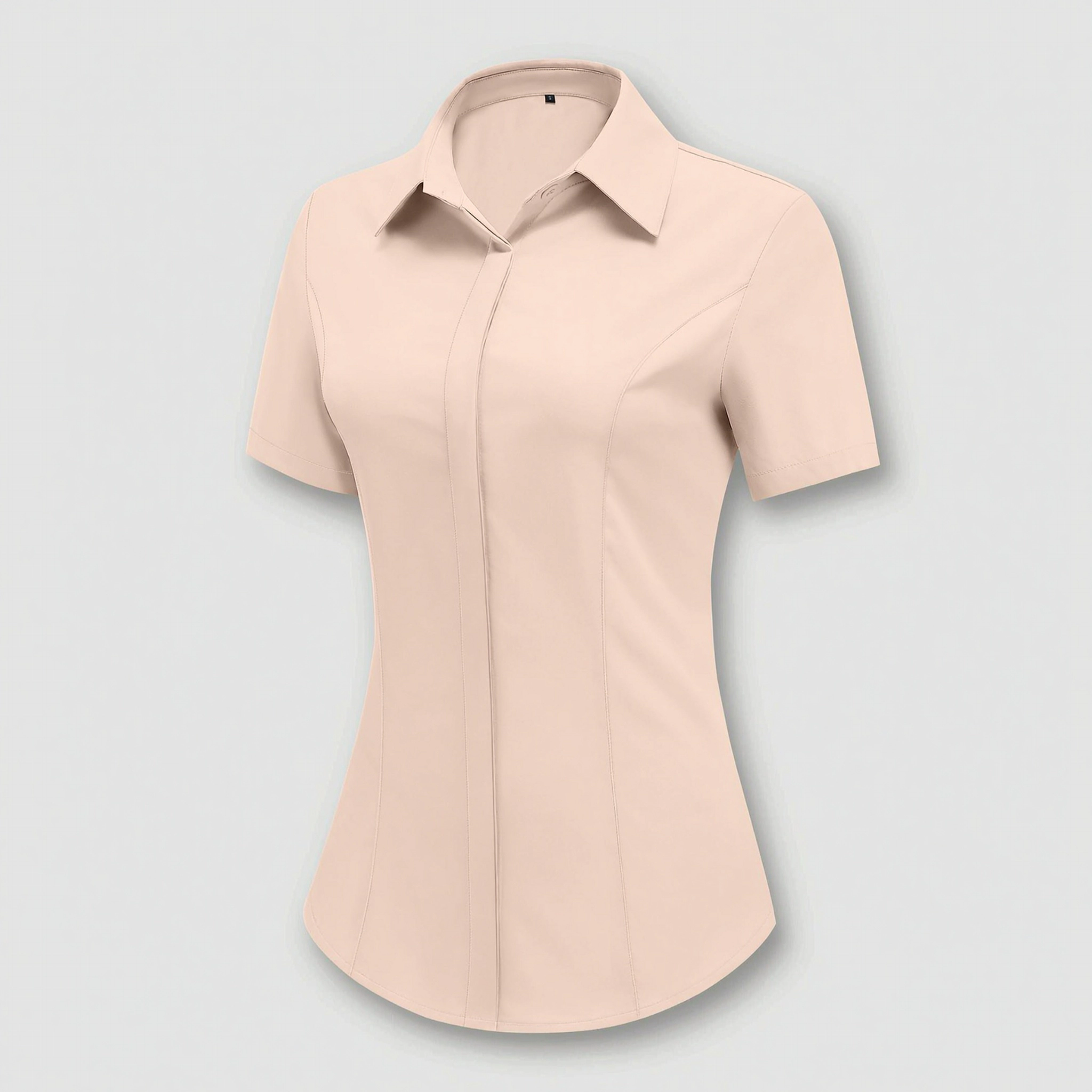 Zeagoo Women's Button Down Short Sleeve V Neck Blouses Business Slim Fitted Classic Work Tops