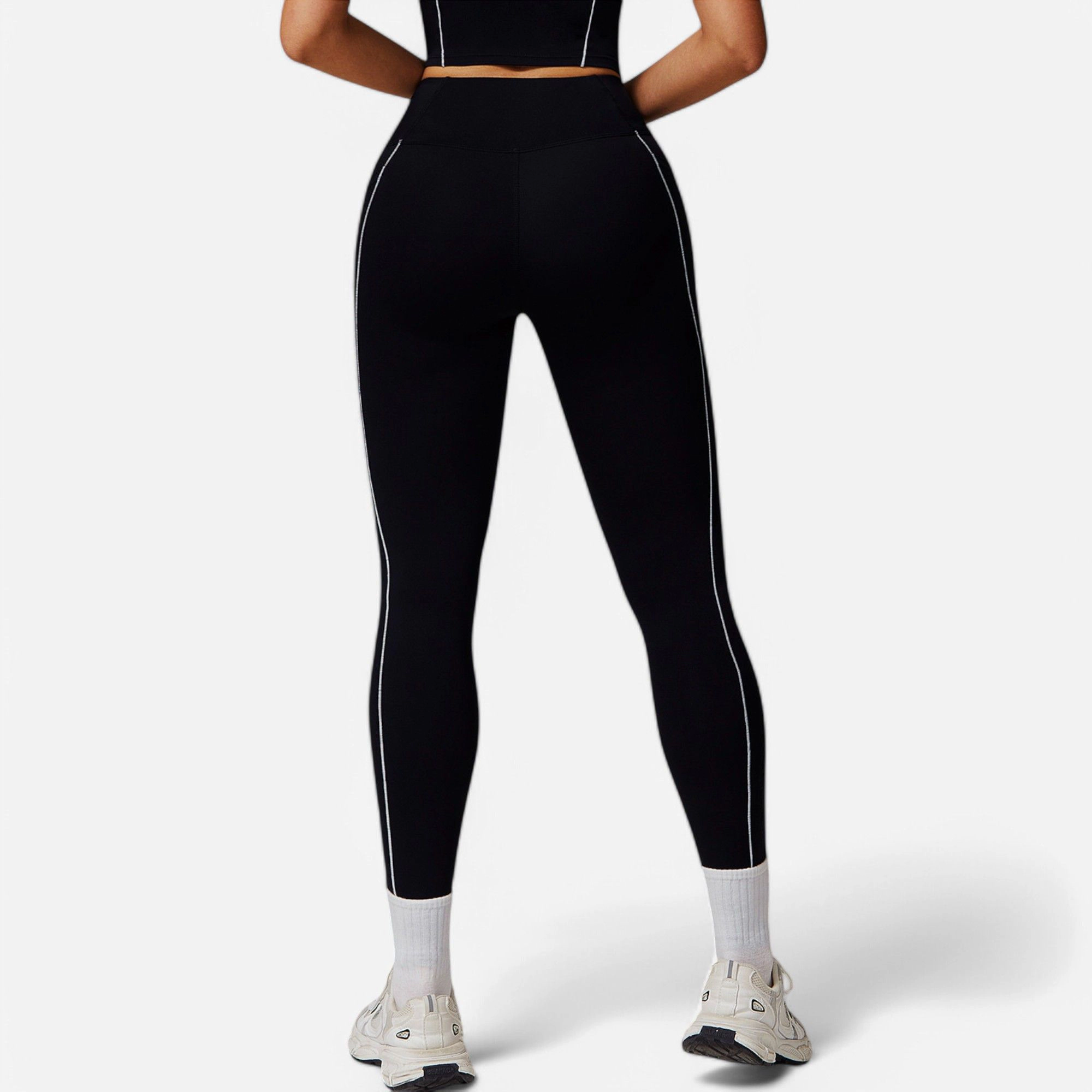 Anna-Kaci Active Women's High Waist Seam Detail Leggings with Contoured Fit and Stretch Fabric