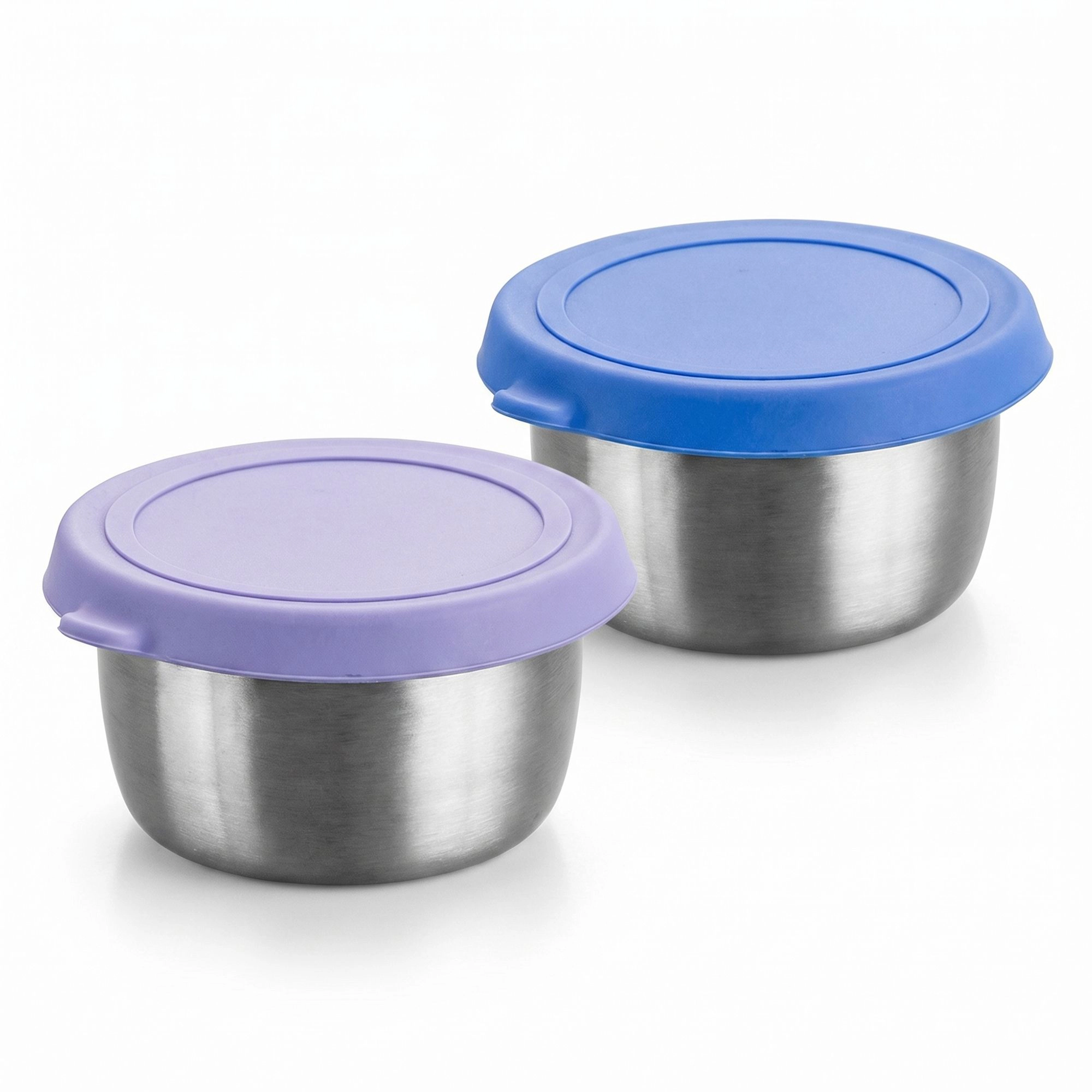 Alilang Women Food Storage Container Set with Stainless Steel Bowls and Silicone Lids Reusable Snack Prep Containers