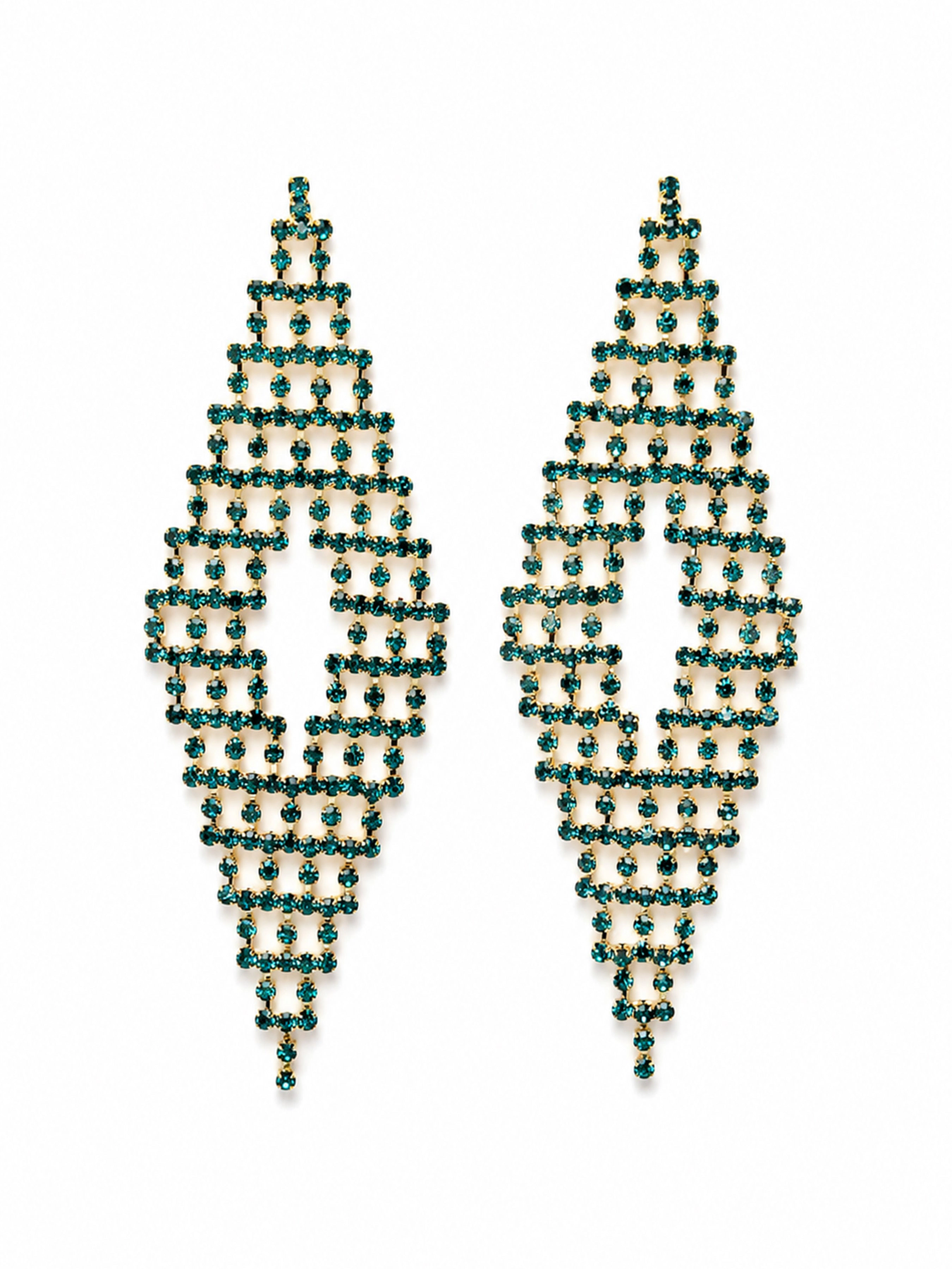 AGP PARIS Womens Blue Crystal Rhombus Drop Earrings