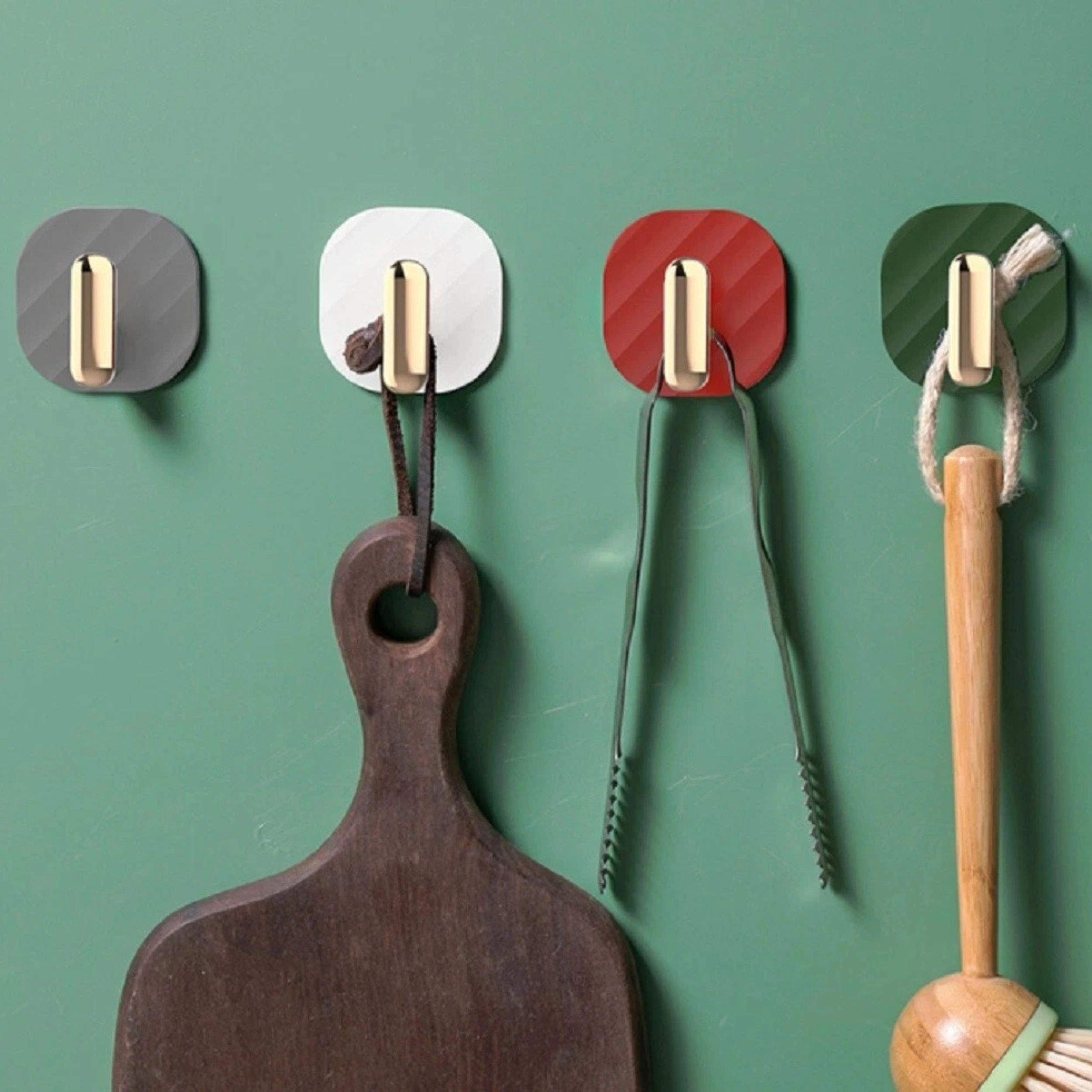Home Collection Pack of 4 Self-Adhesive Wall Hooks Heavy Duty Bathroom Organizer Hooks