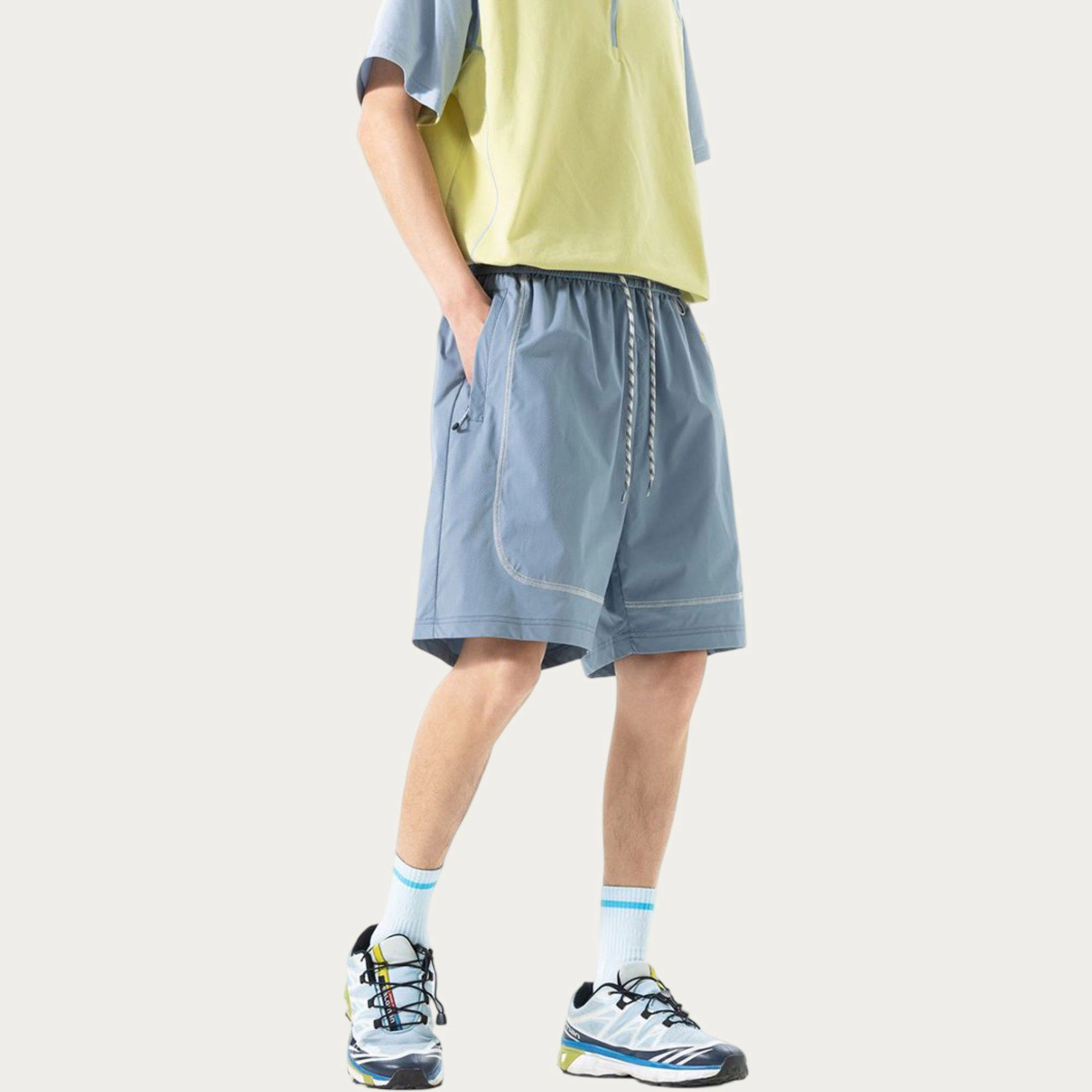 Anna-Kaci Men's Lightweight Athletic Shorts with Elastic Drawstring Waist and Relaxed Seam Design