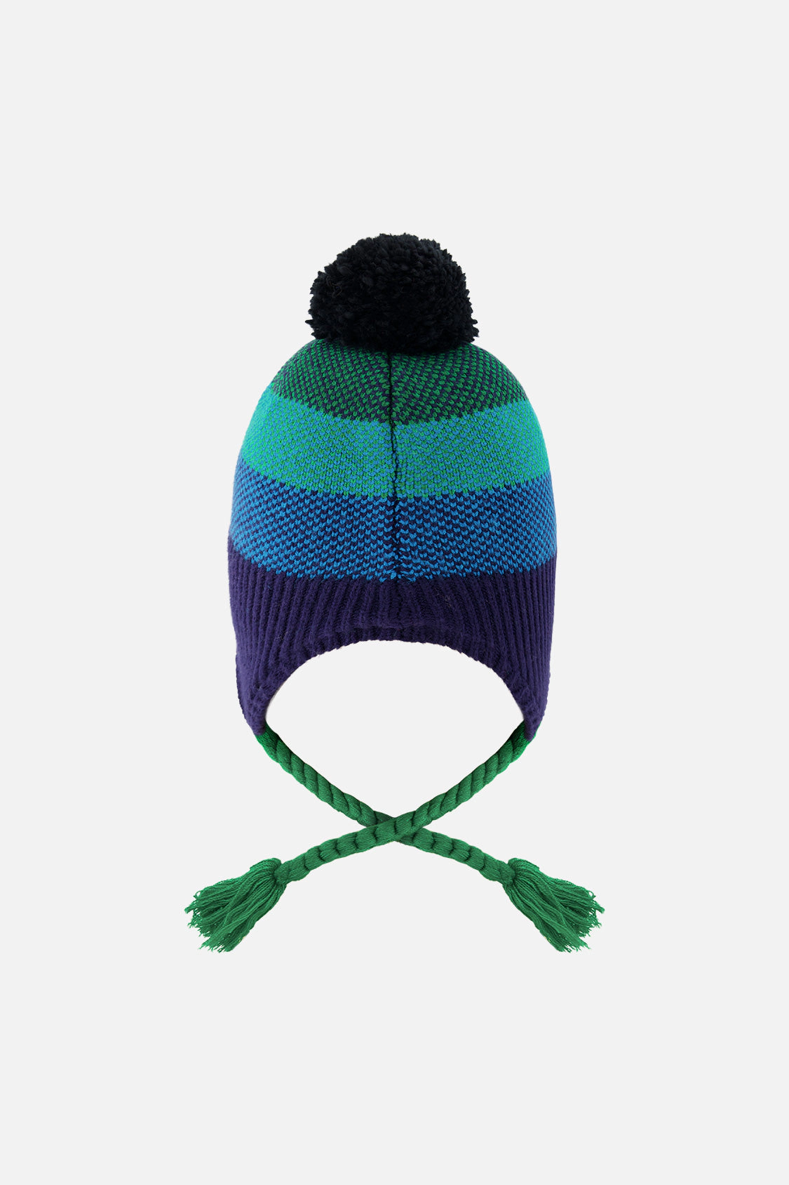 Deux par Boys Ombré Striped Winter Peruvian Knit Hat with Pompom