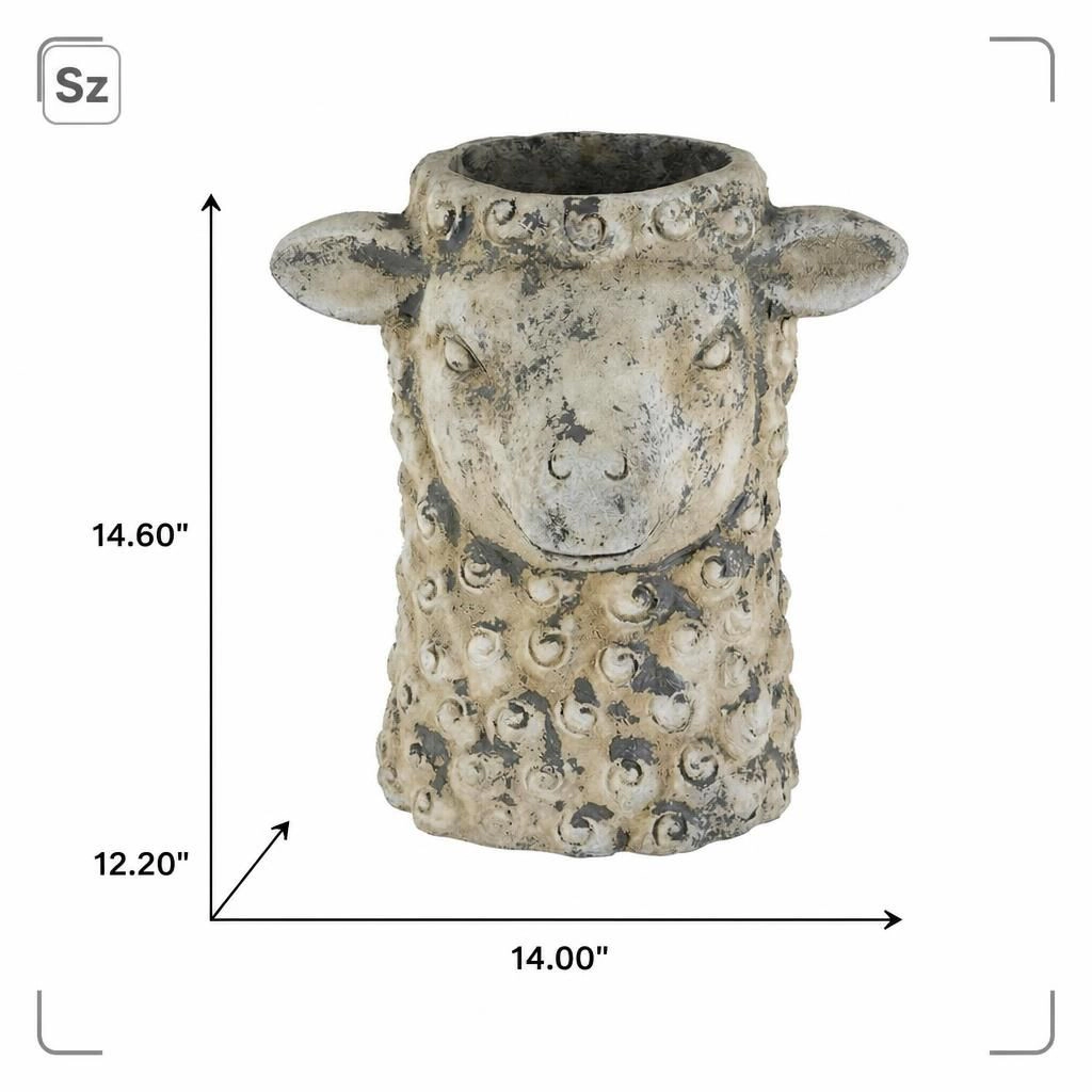 WOW PIONEER Durable Magnesium Oxide Planter Pot for Flowers Herbs Vegetables Patio Balcony Indoor