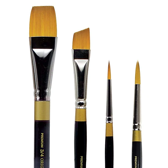 KINGART Original Gold® Golden Taklon Brush Set 4 pc