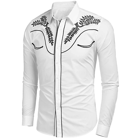 COOFANDY Men's Slim Fit Long Sleeve Western Shirt