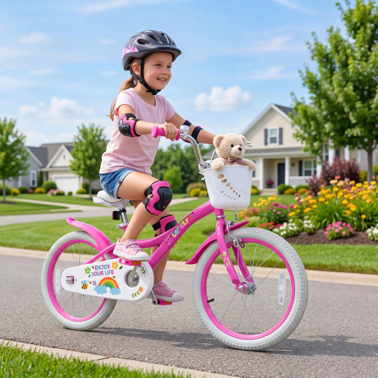 Hivvago Kids Girls Bike with Front Basket