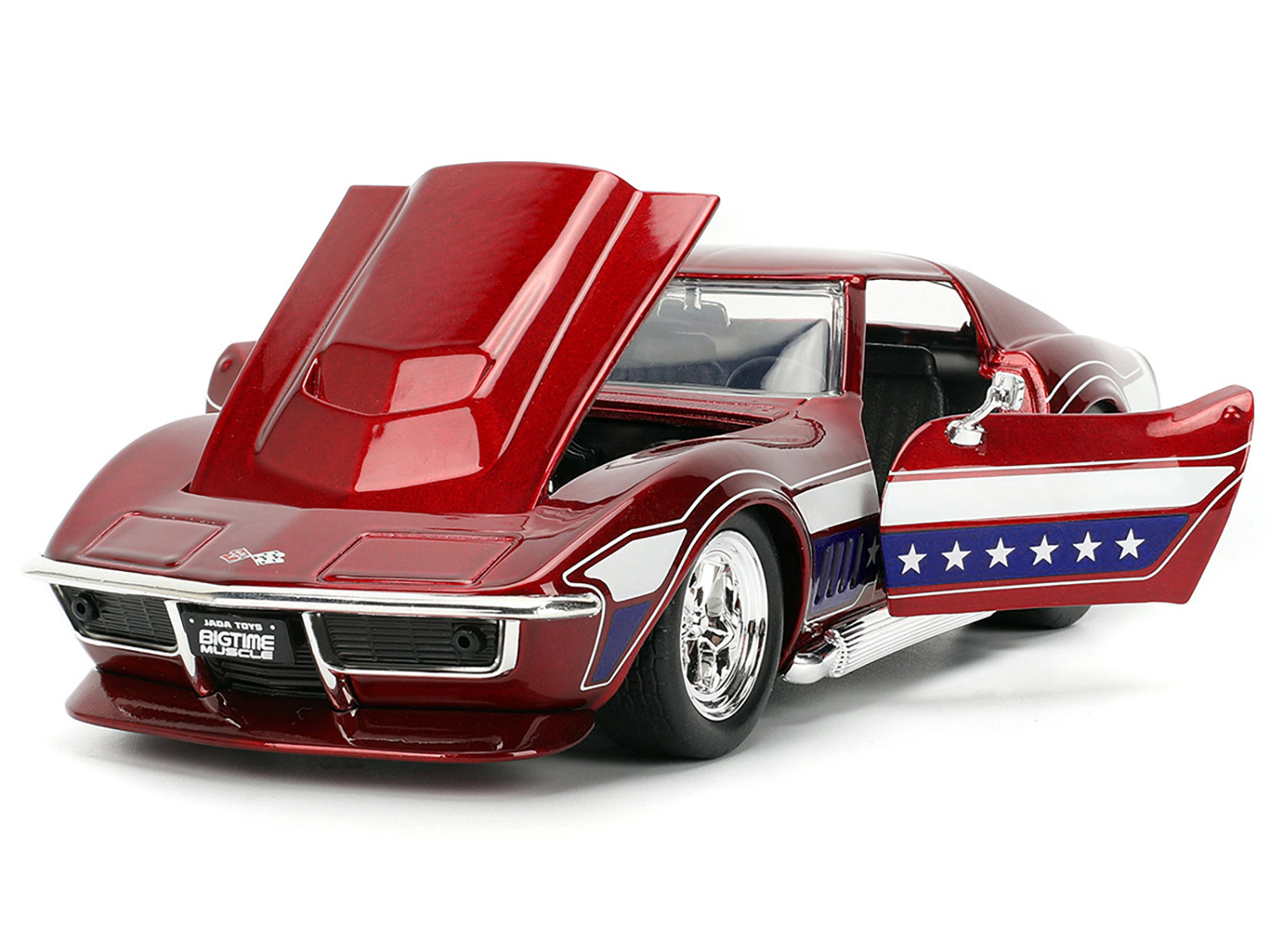 Jada 1969 Chevrolet Corvette Stingray ZL1 Red Metallic with Stars and Stripes Graphics "Bigtime Muscle" Series
