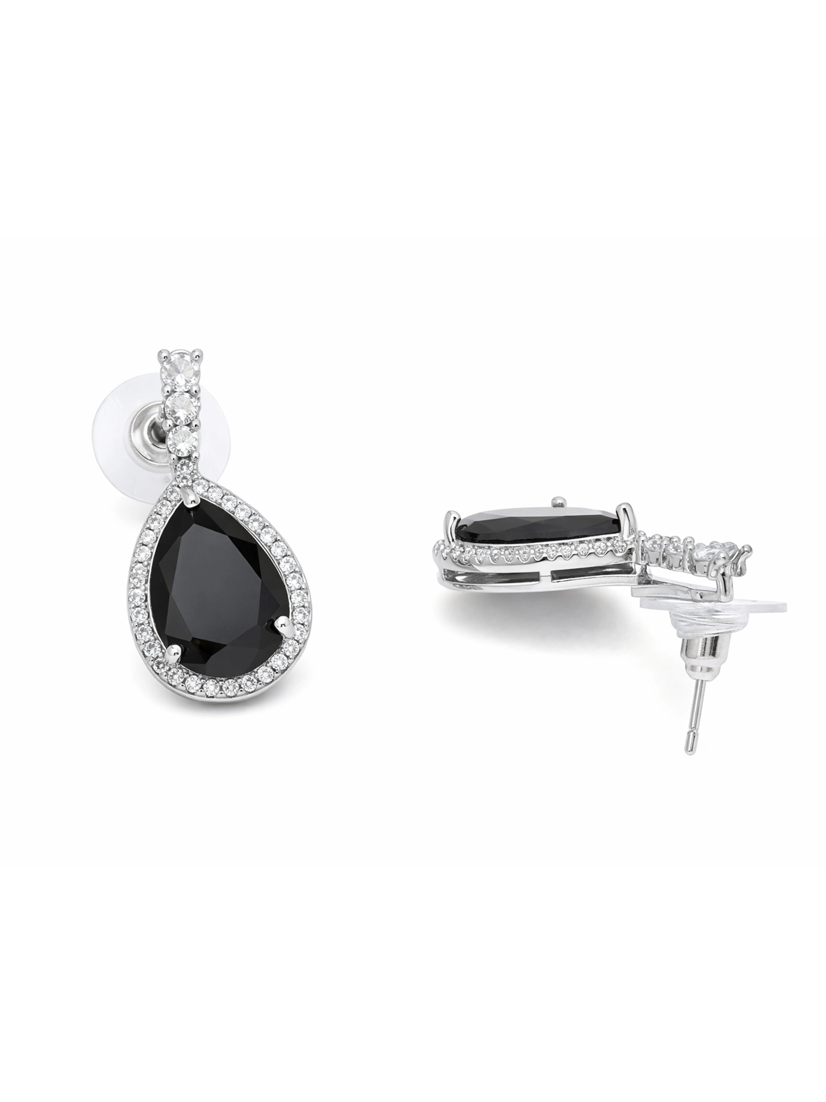 AGP PARIS Womens Halo Teardrop Sparkle Drop Earrings