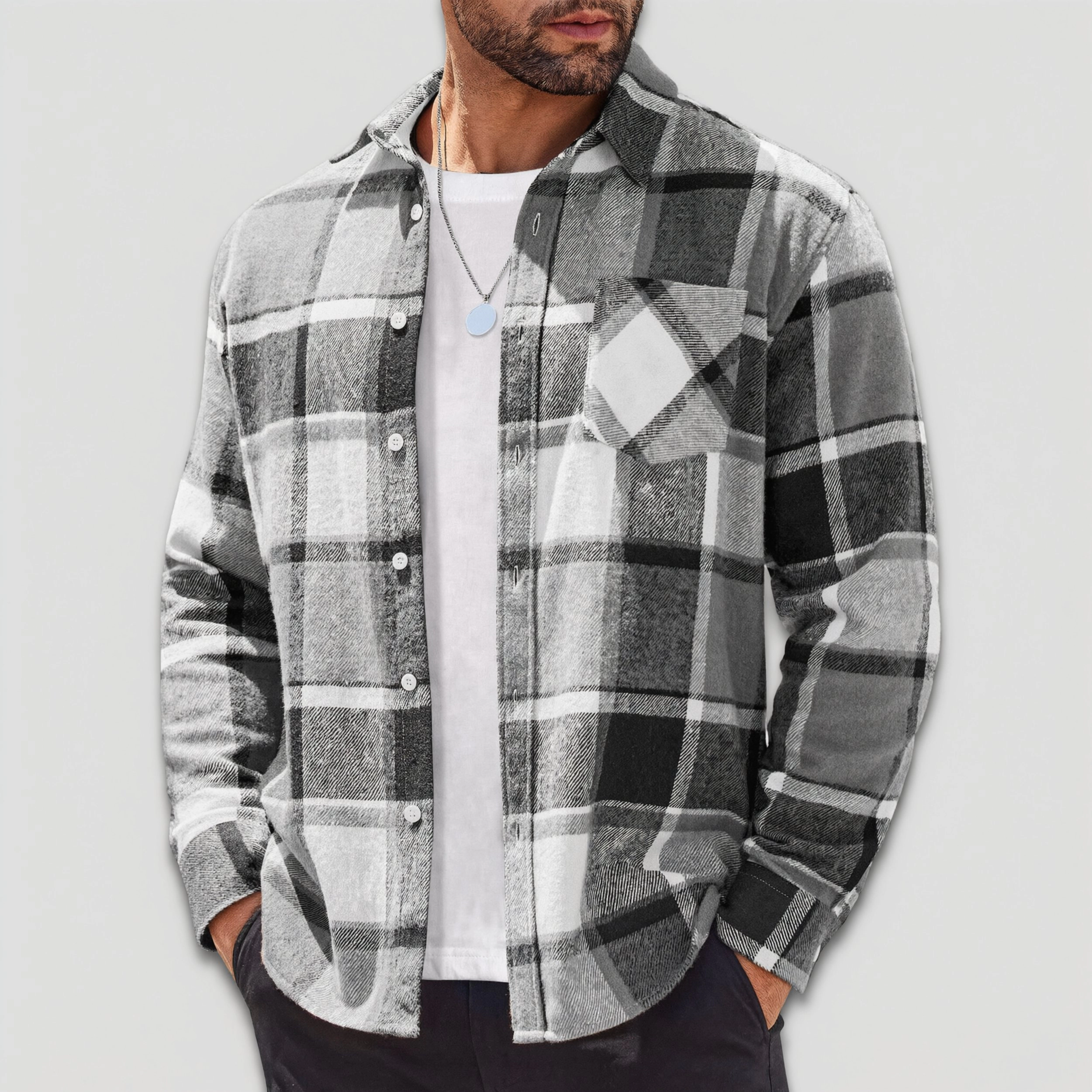 COOFANDY Men's Regular Fit Long Sleeve Flannel Shirt