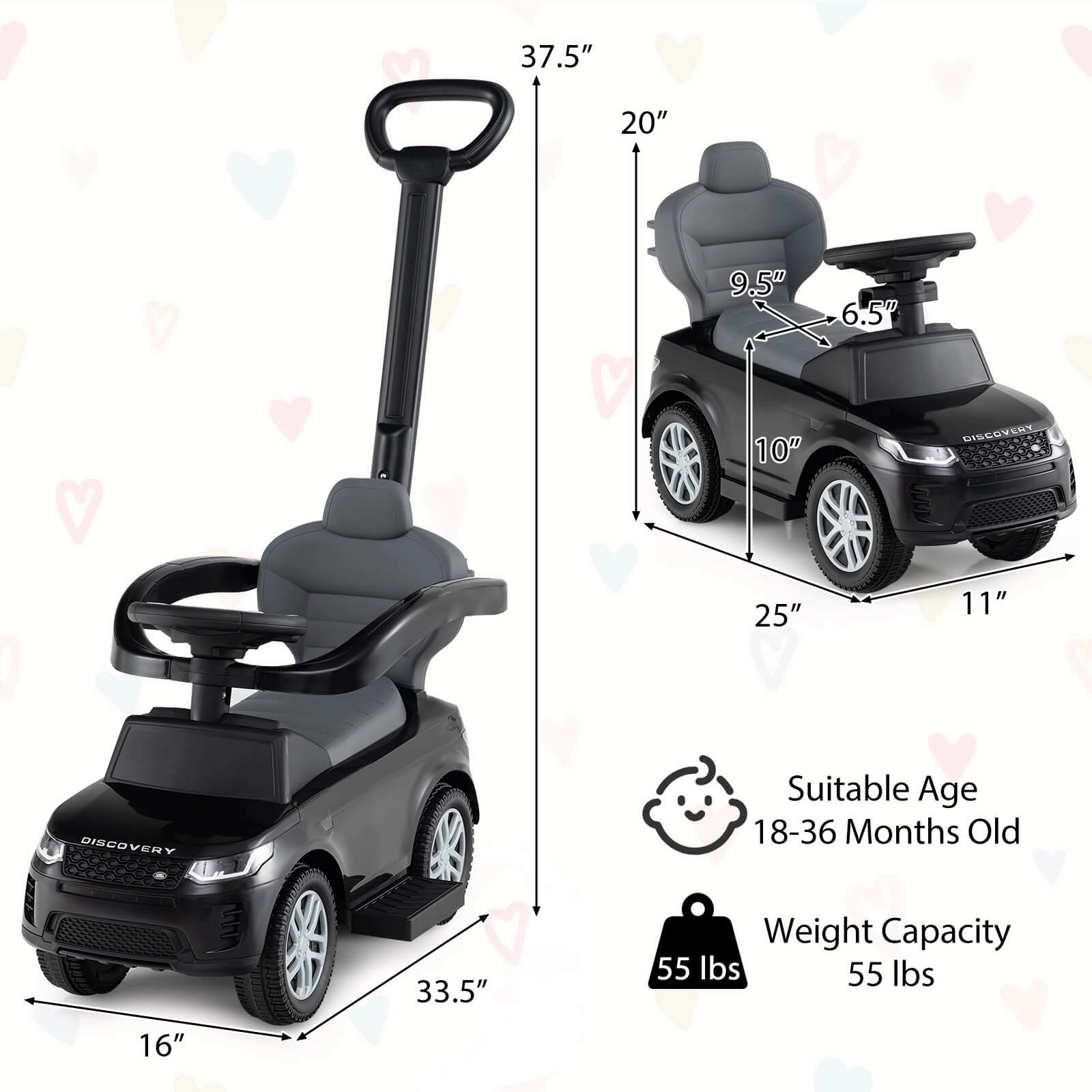 Costway Kids Ride on Push Car with Horn & Start-up Sound Under-seat Storage Handle