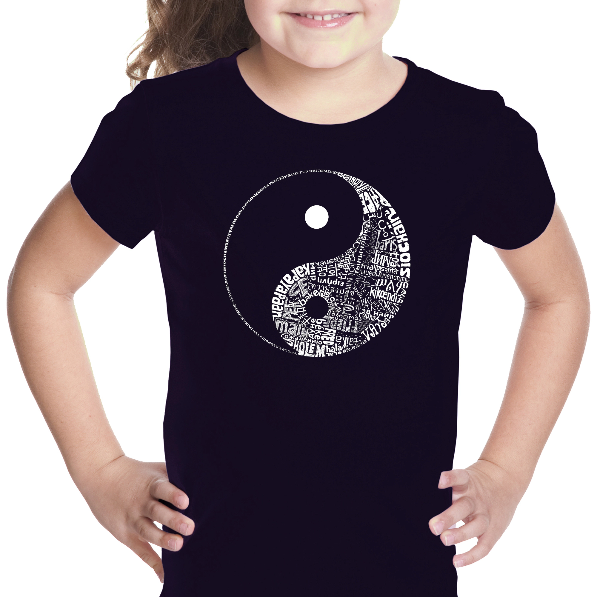 LA Pop Art Girls Word T-Shirt - YIN YANG