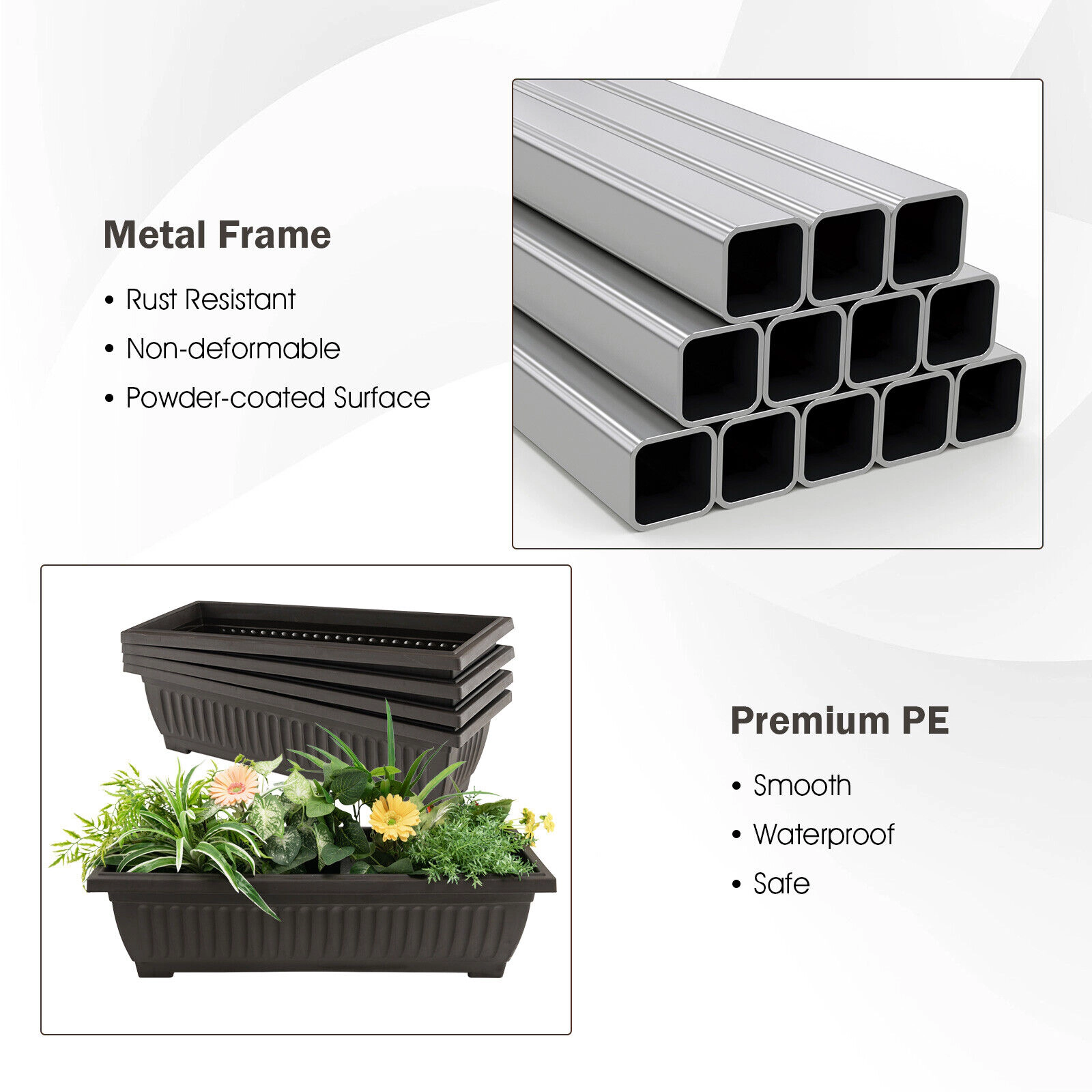 SlickBlue Outdoor 4-Tier Vertical Raised Garden Bed Planter