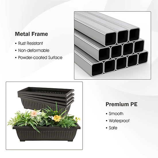SlickBlue Outdoor 4-Tier Vertical Raised Garden Bed Planter