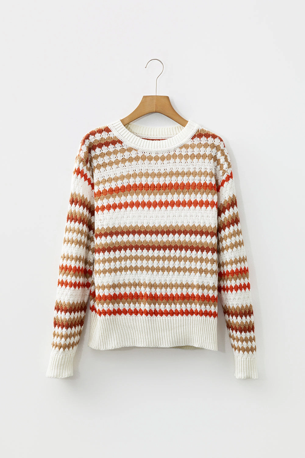 Threaded Pear Women's Jimena Patterned Drop Shoulder Sweater