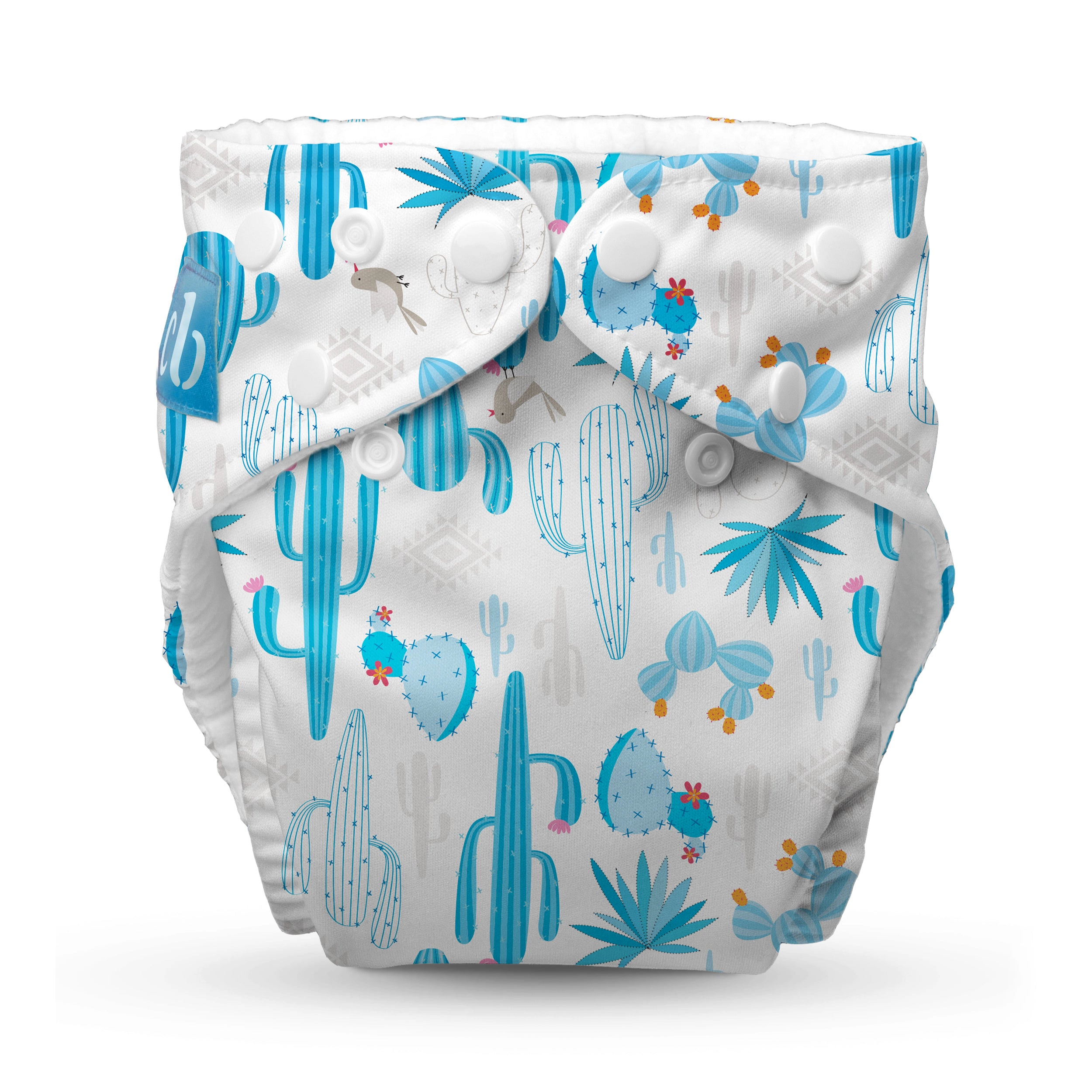 Charlie Banana One-Size Reusable Cloth Diaper with Fleece Lining - Cactus Azul (Pack of 1)