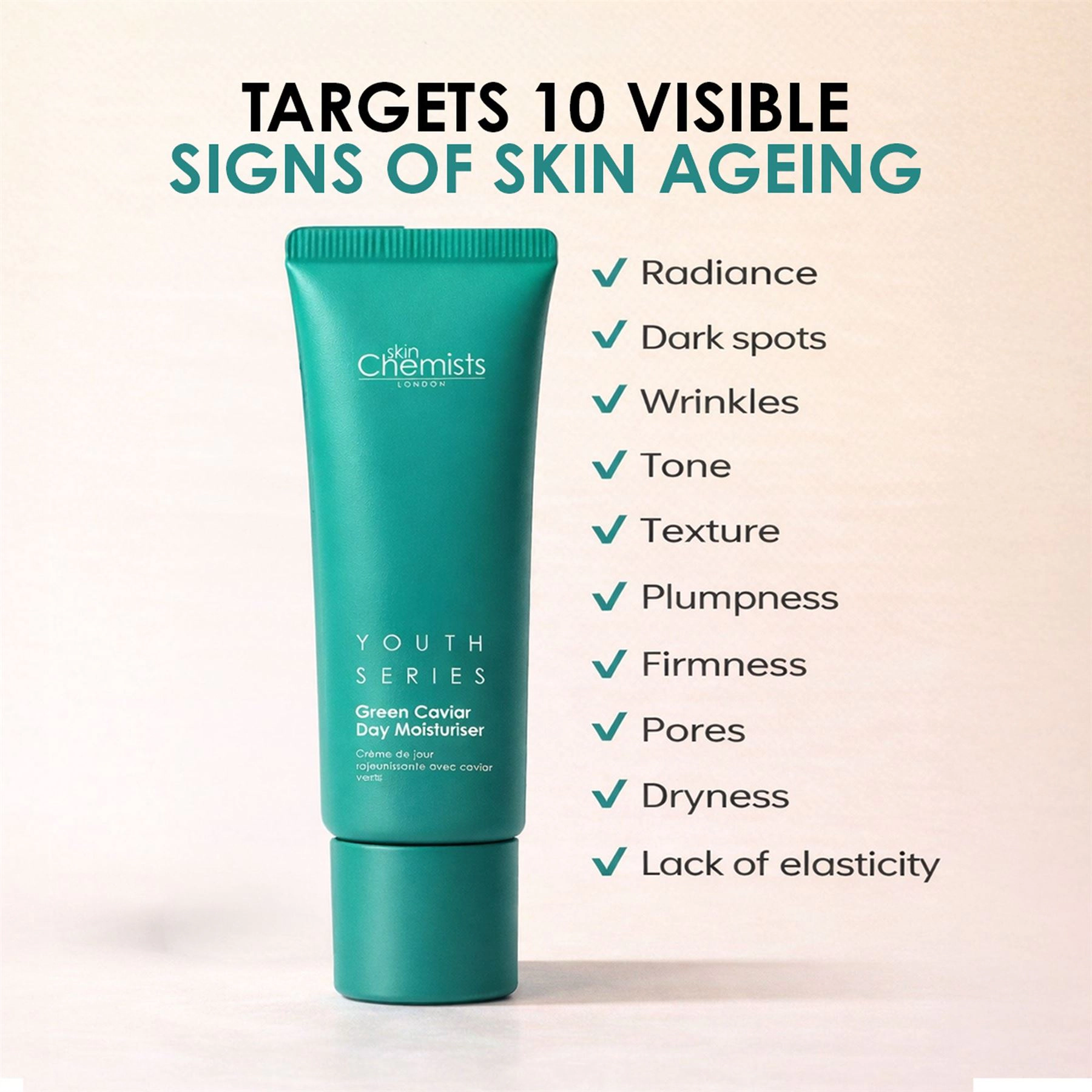 skinChemists Youth Series Green Caviar Day Moisturiser 30ml - Anti-Aging for Fine Lines & Dryness