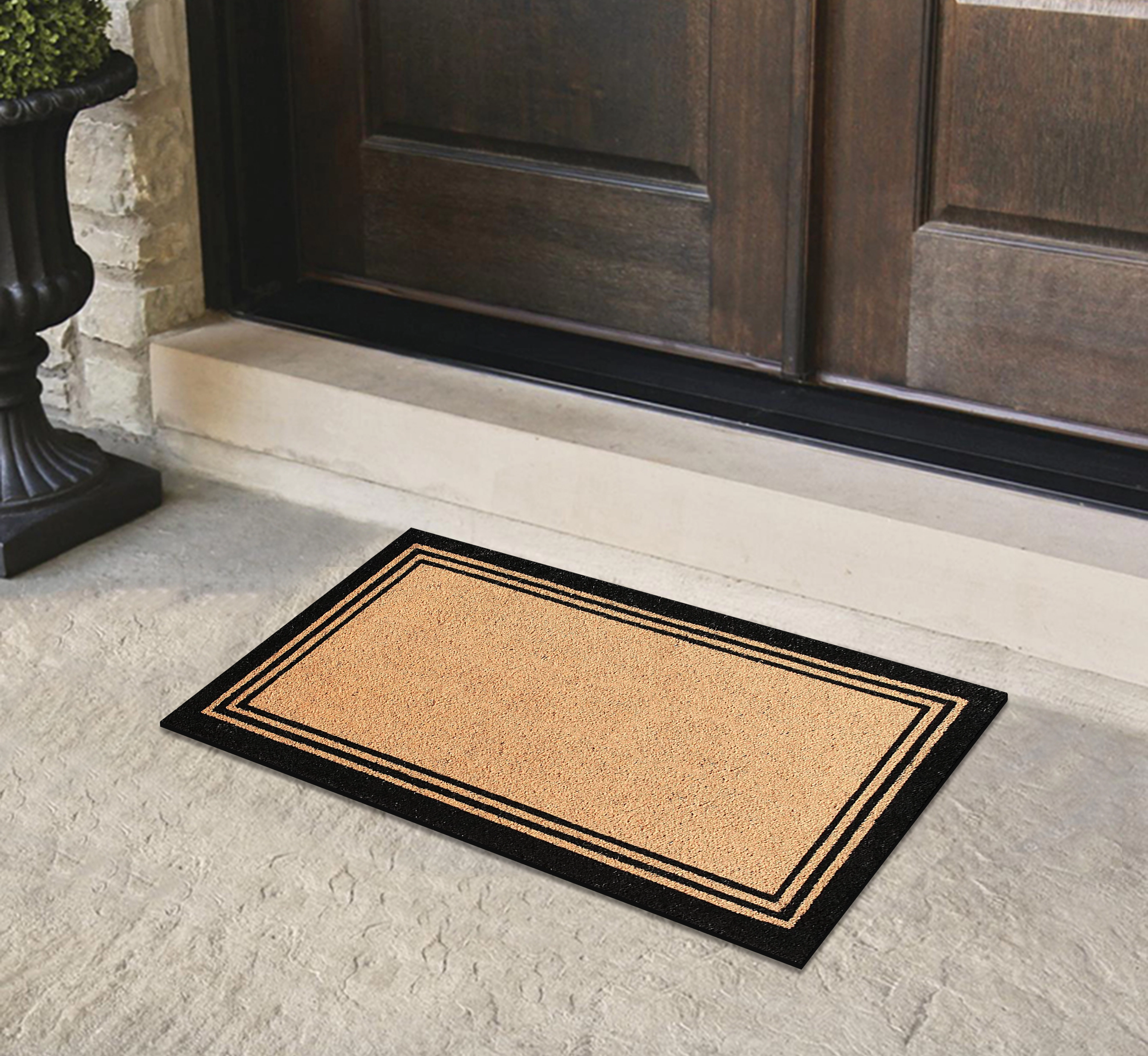 A1HC Coir Door Mat 39x24 Inches Anti-Shed Heavy Duty Non-Slip Black Border