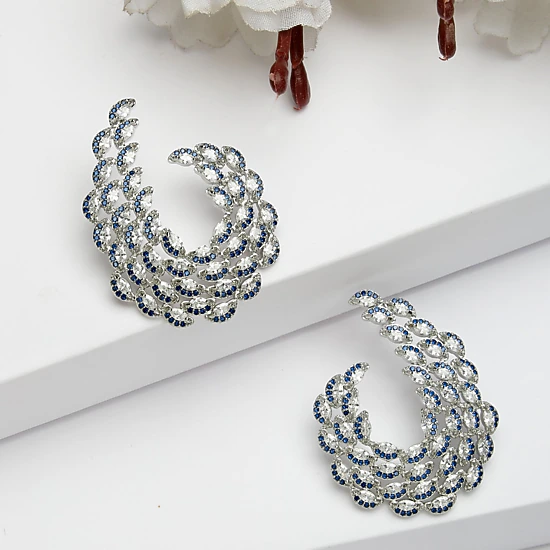 AGP PARIS Womens Diva Cubic Zirconia Cloudy Drop Earrings